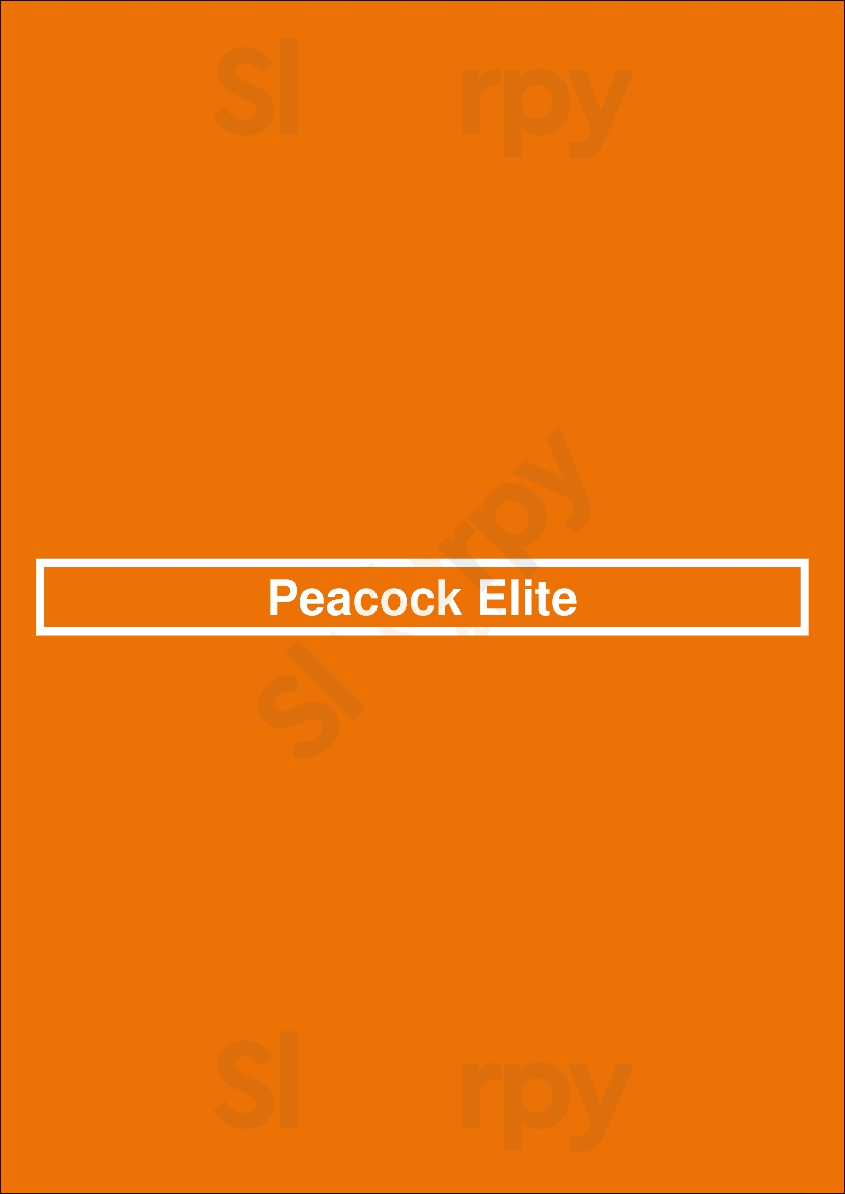 Peacock Elite Plano Menu - 1