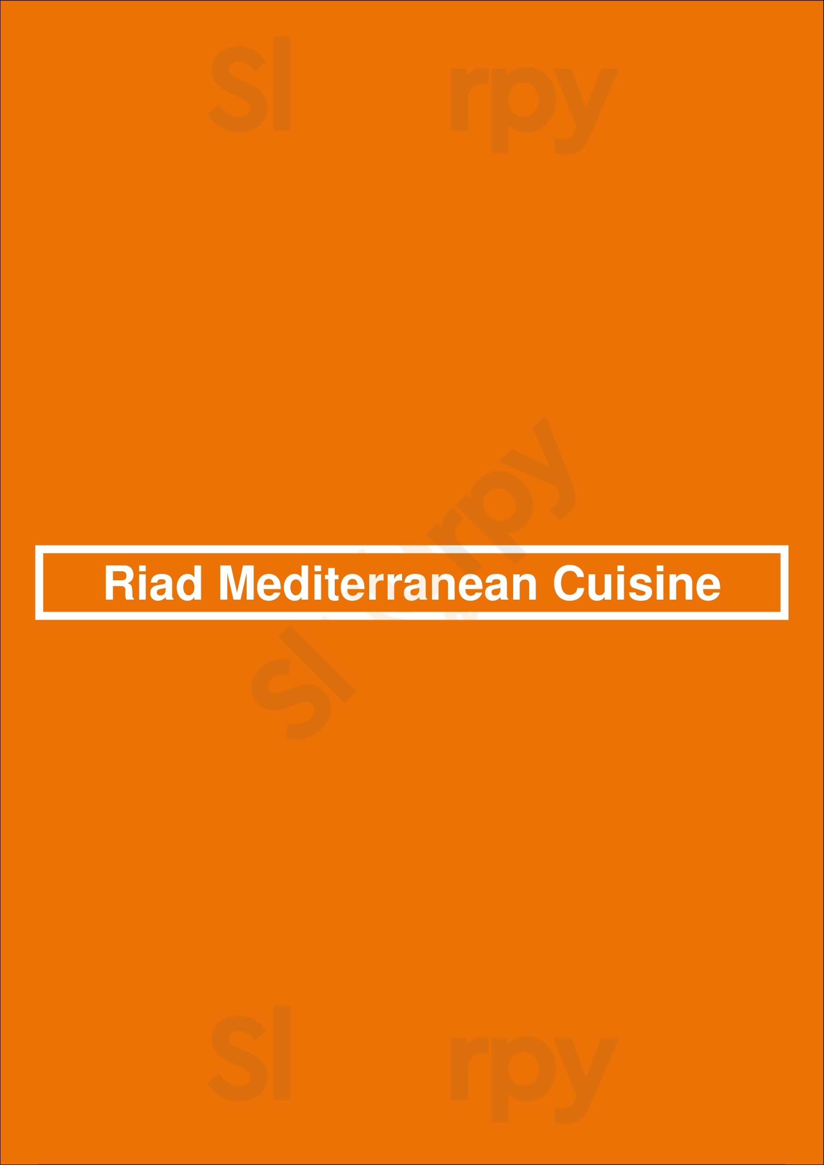 Riad Mediterranean Cuisine Springfield Menu - 1