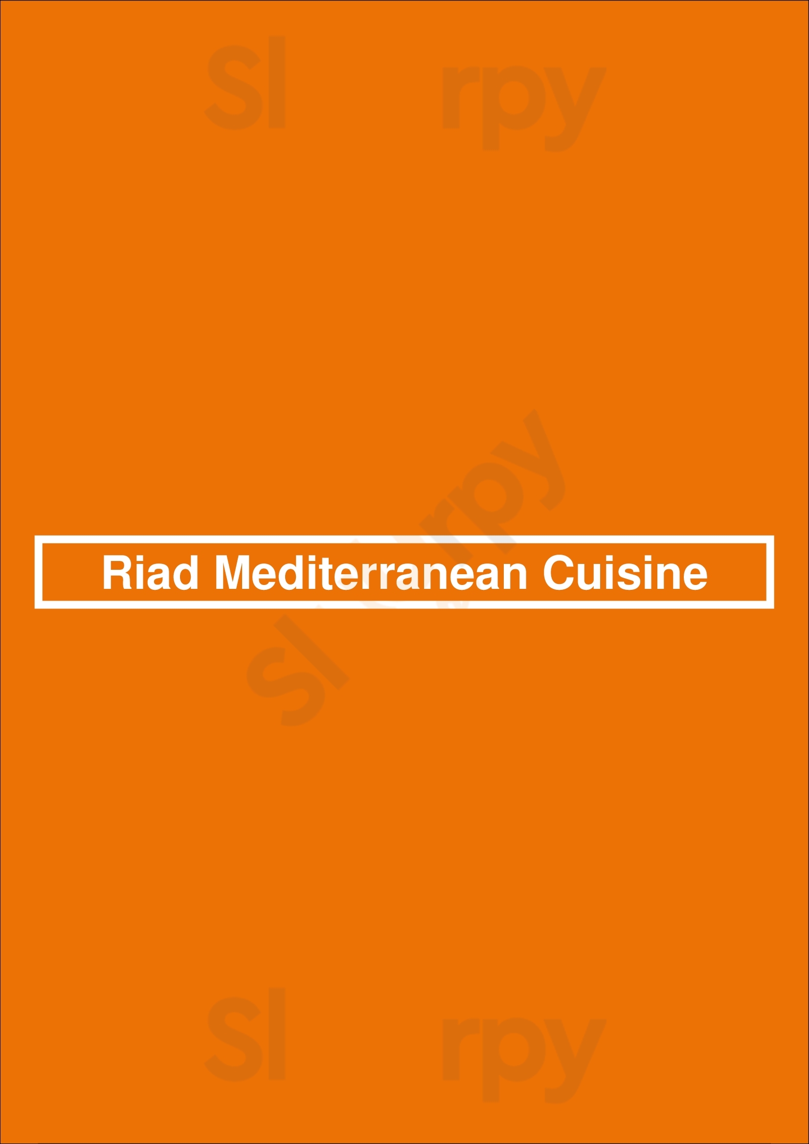 Main Menu - Riad Mediterranean Cuisine