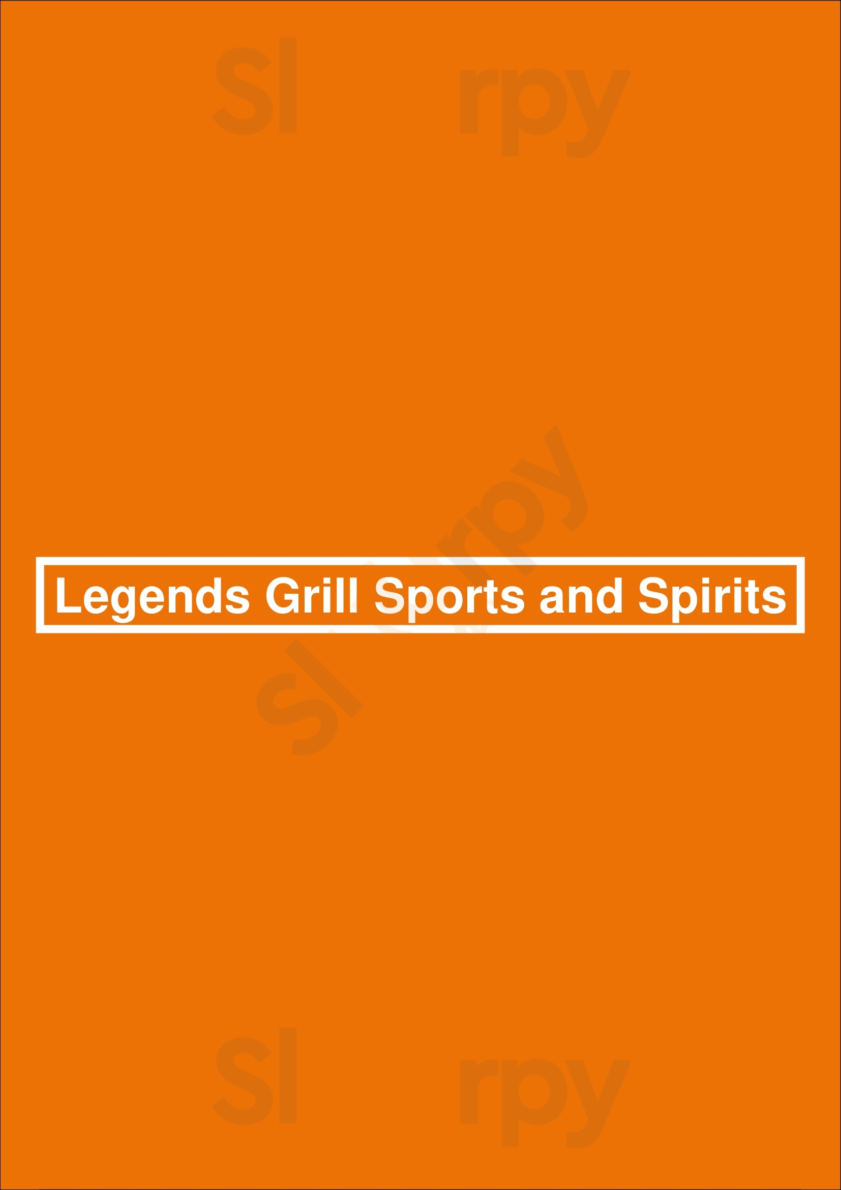 Legends Grill Sports And Spirits Reno Menu - 1