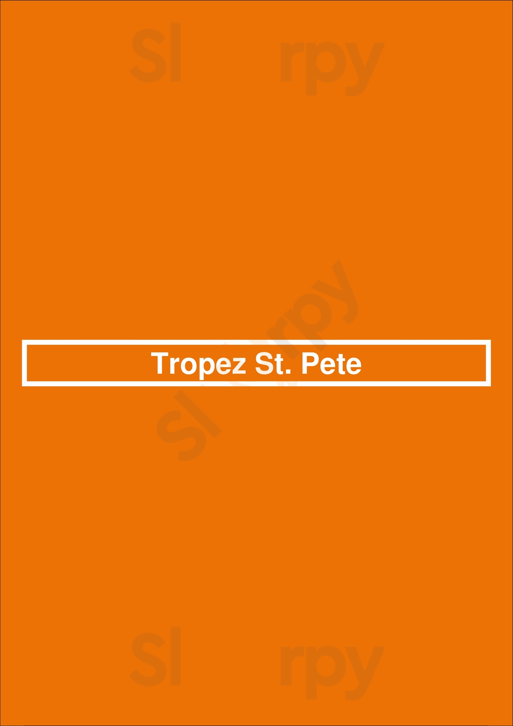 Tropez St Pete St. Petersburg Menu - 1