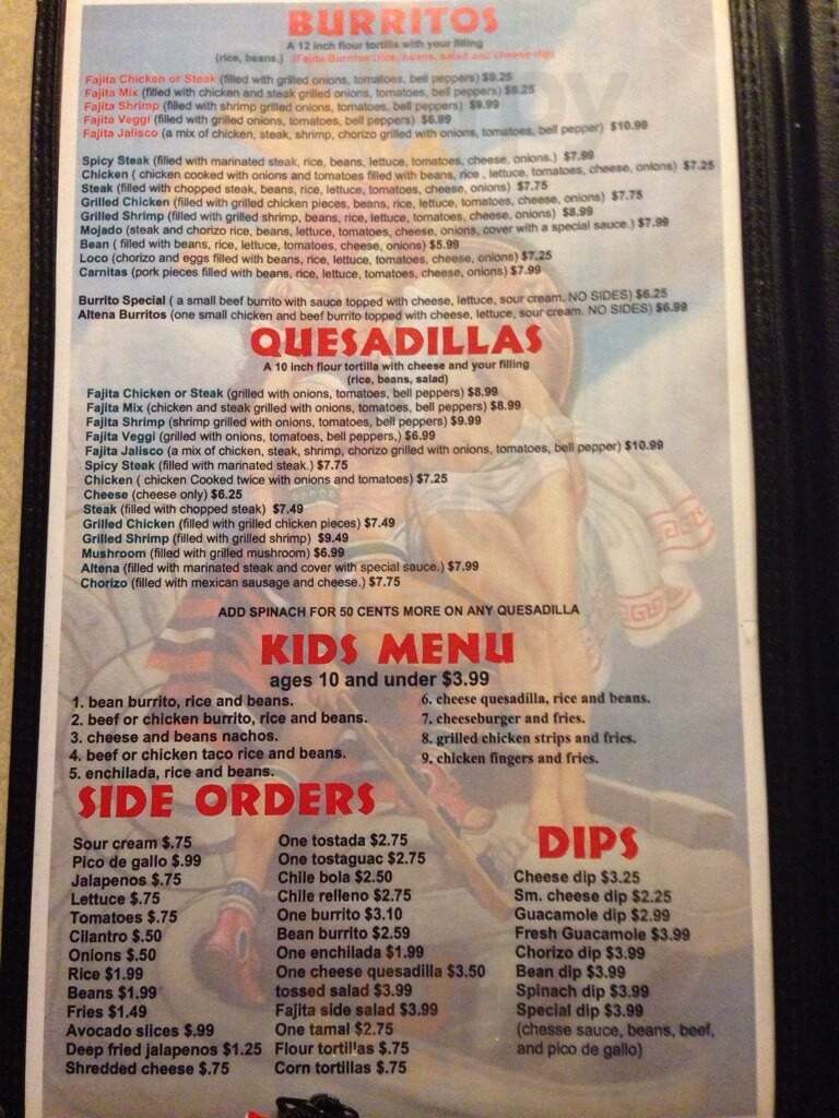 La Altena Chattanooga Menu - 1
