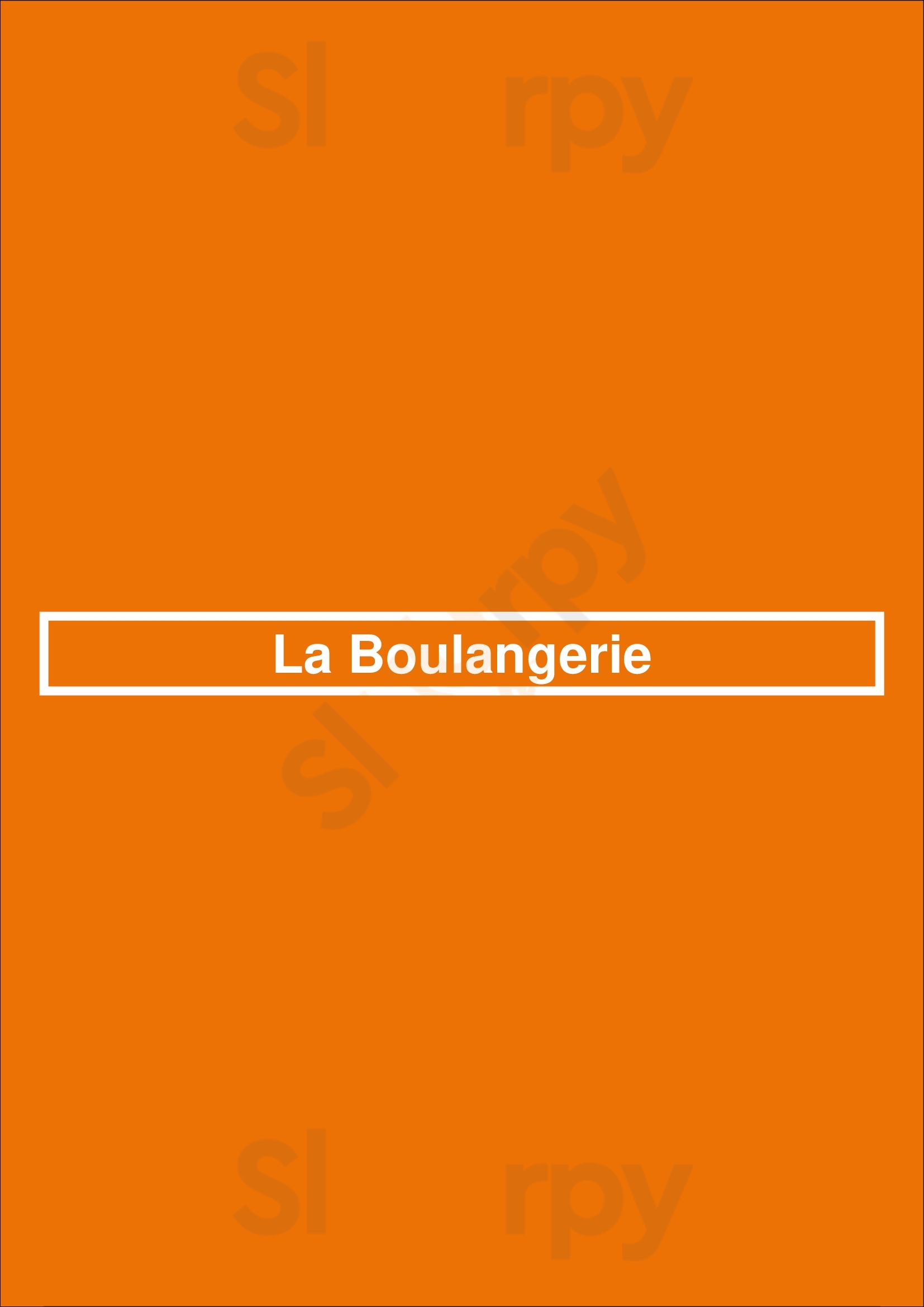 Main Menu - La Boulangerie