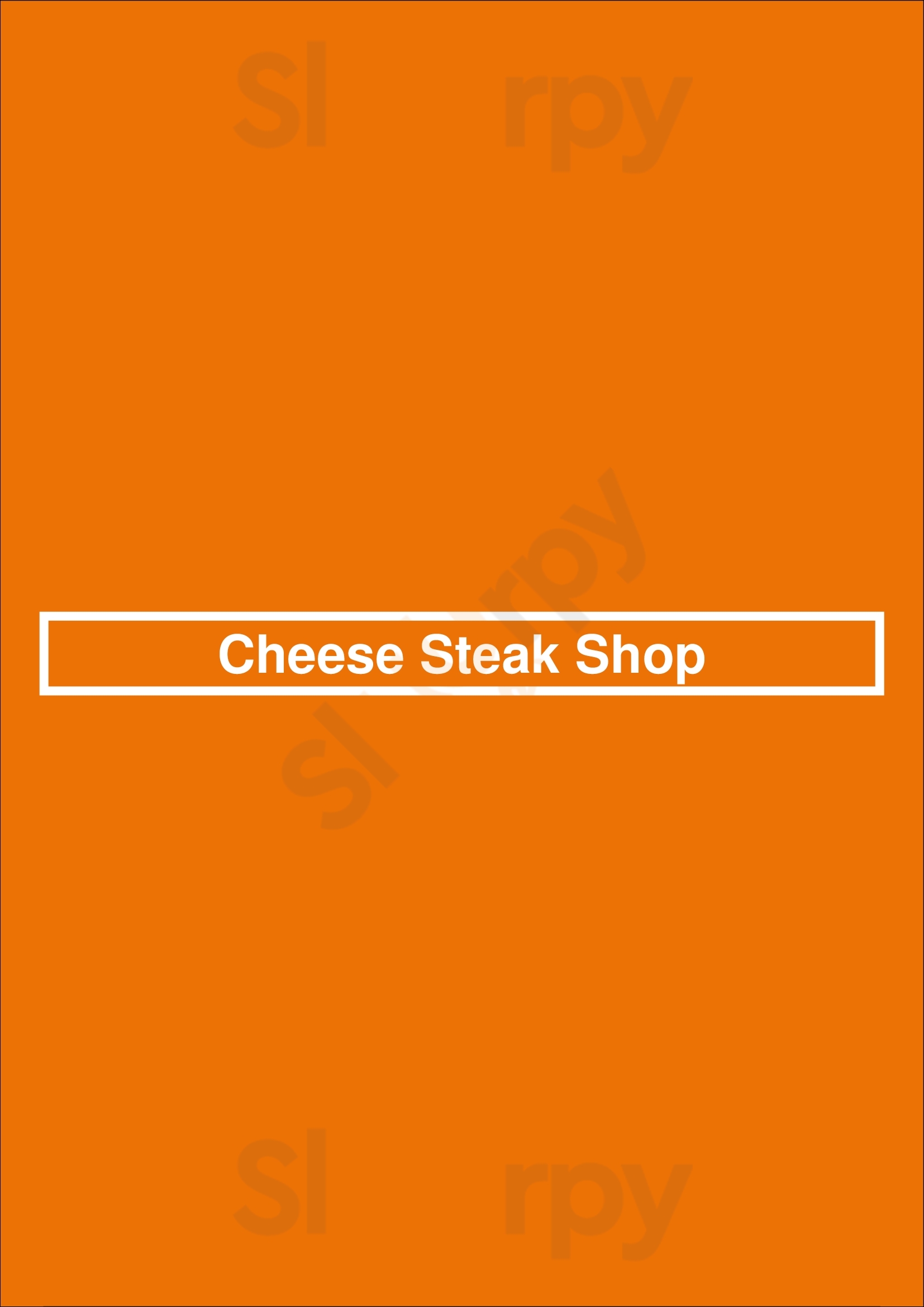 Main Menu - Cheese Steak Shop