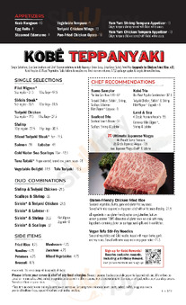 Ocean Grill Sushi Bar Restaurant menu