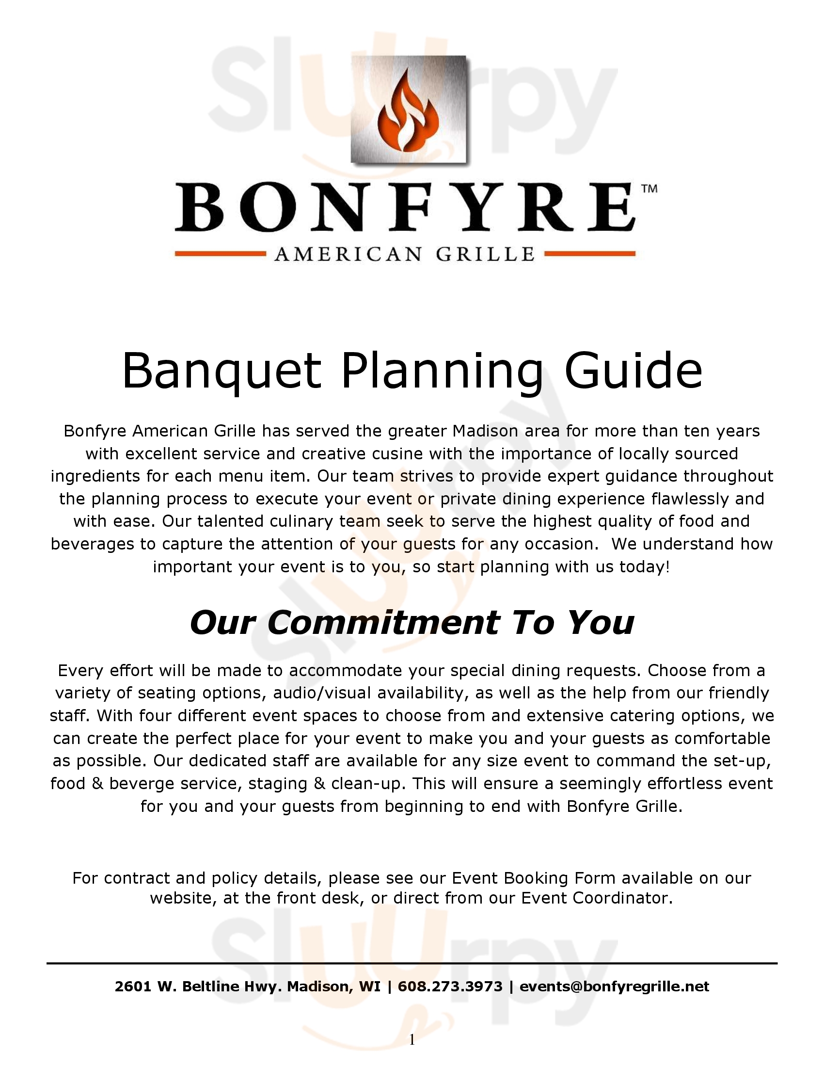 Main Menu - Beacon Lounge At The Bonfyre