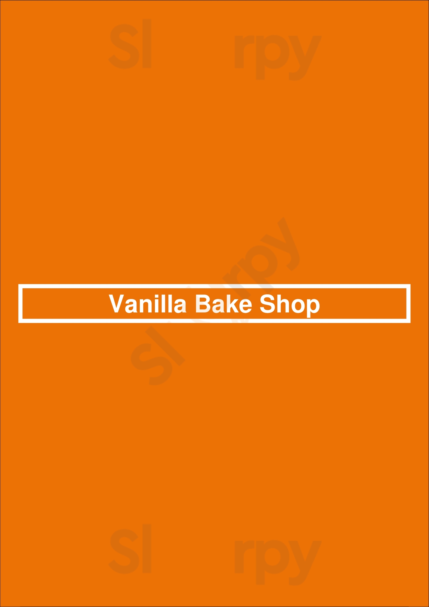 Main Menu - Vanilla Bake Shop