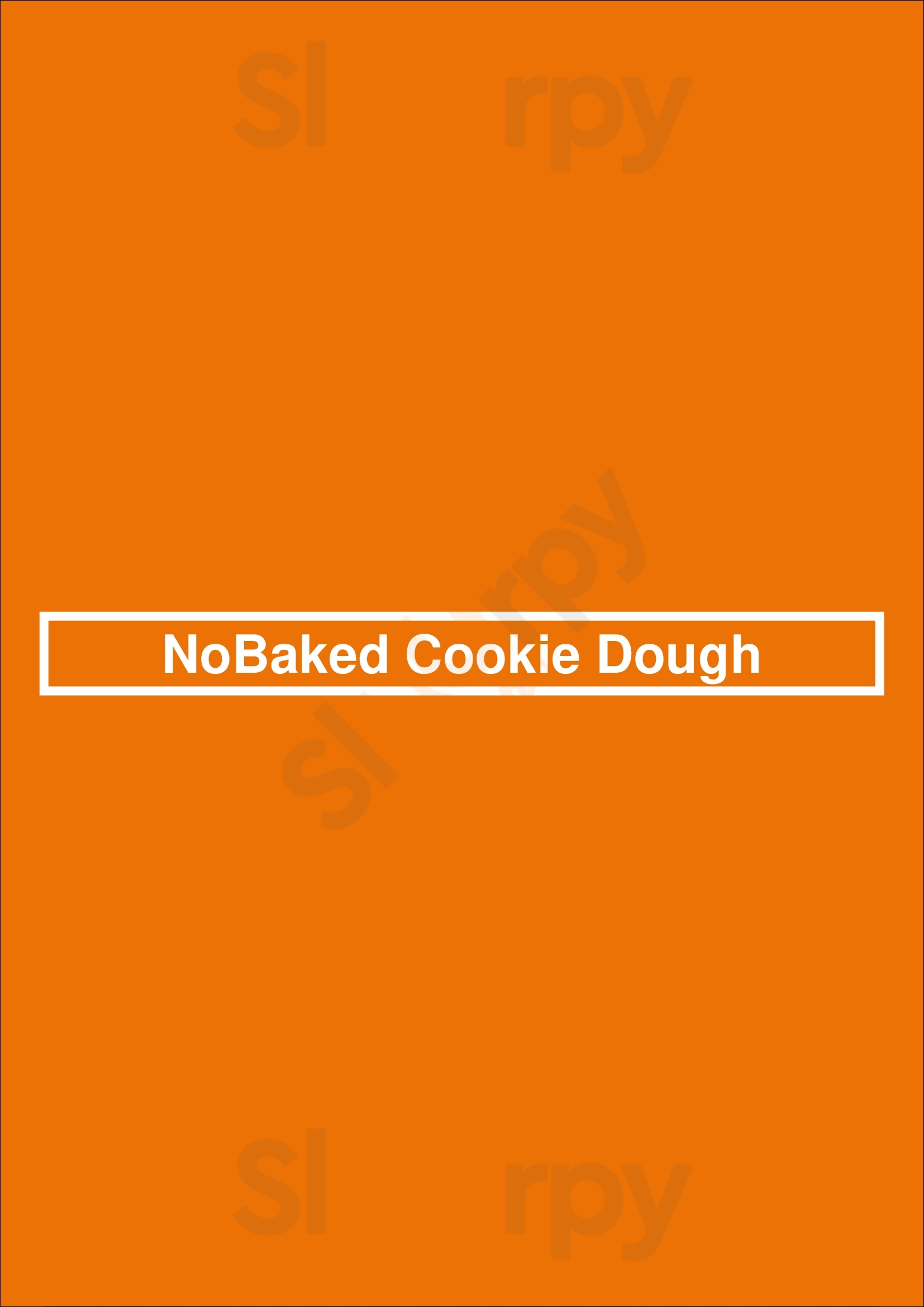 Nobaked Cookie Dough Springfield Menu - 1