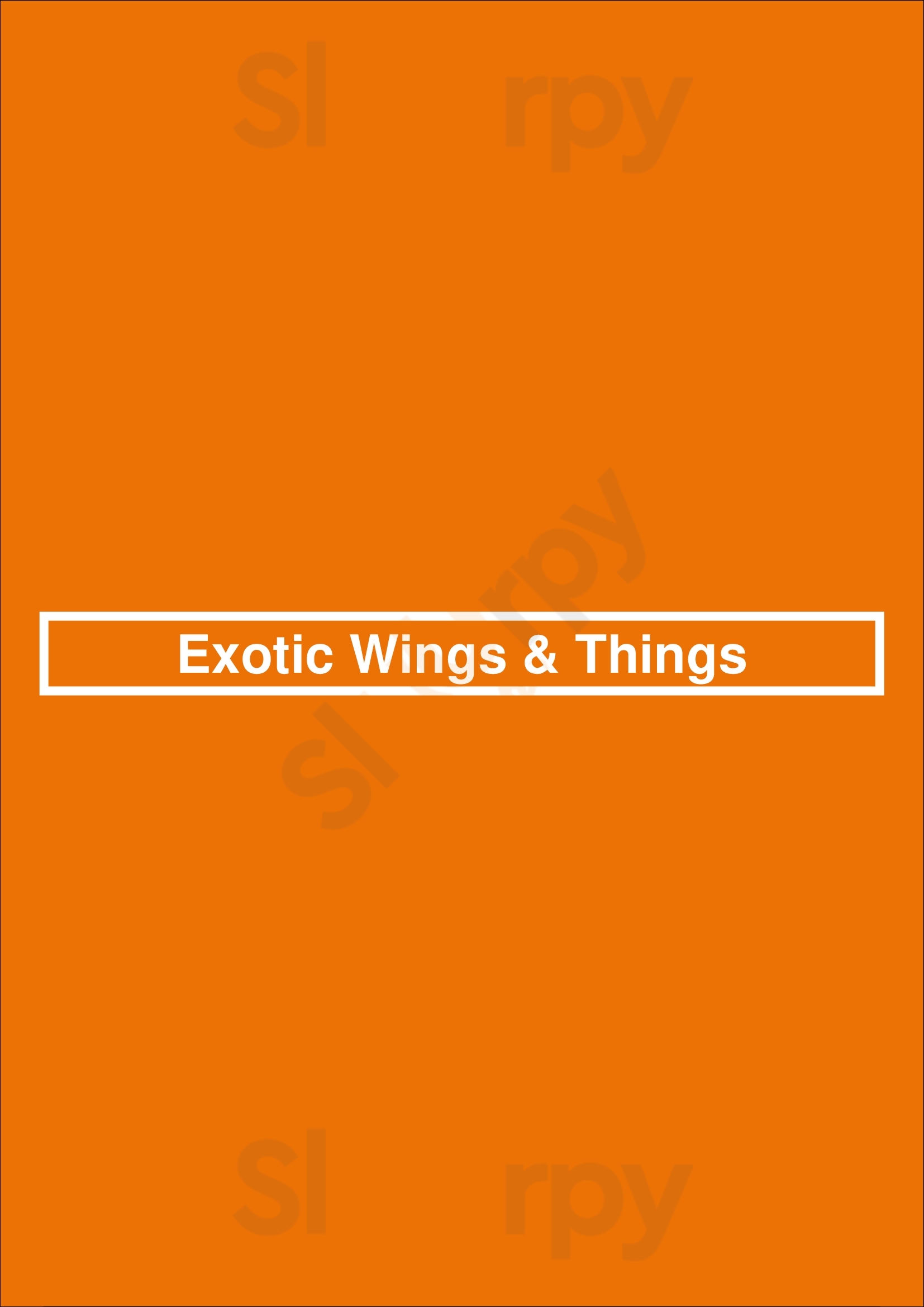 Main Menu - Exotic Wings & Things