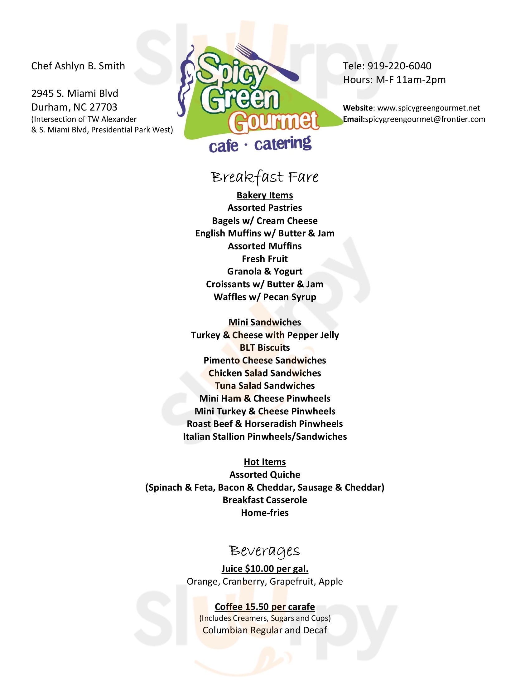 Main Menu - Worth It Cafe