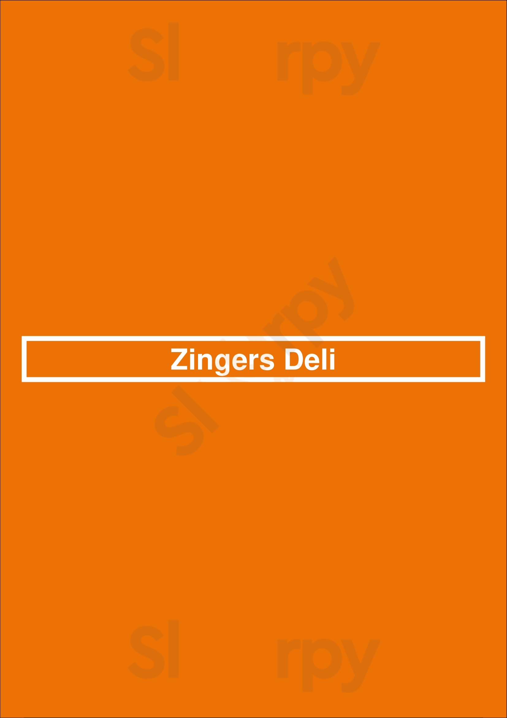 Main Menu - Zingers Deli