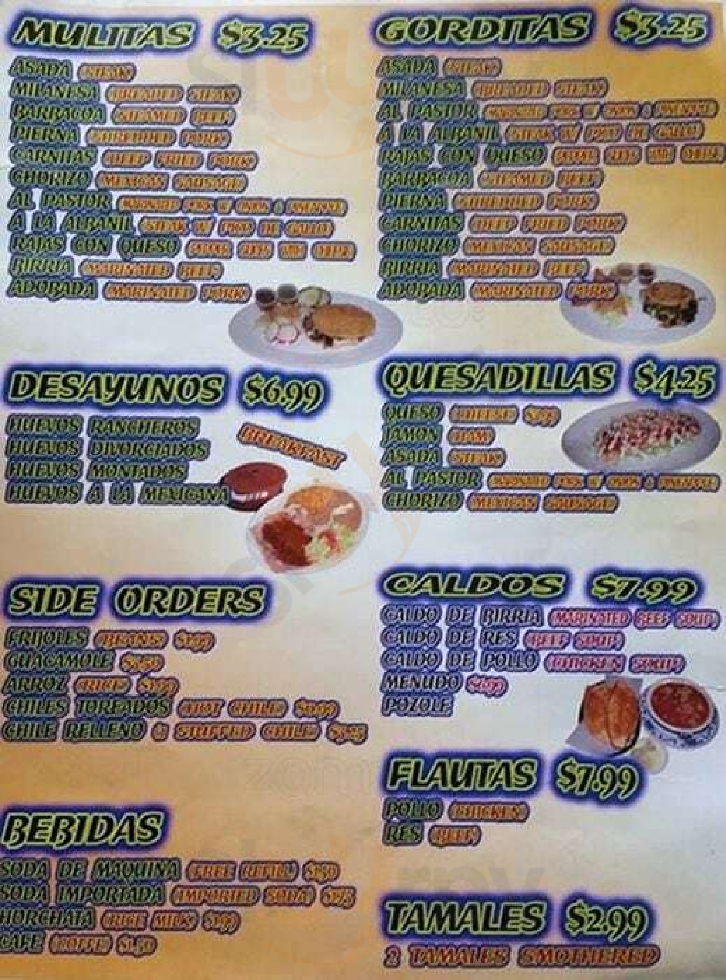 Main Menu - Tortas Y Tacos El Chino