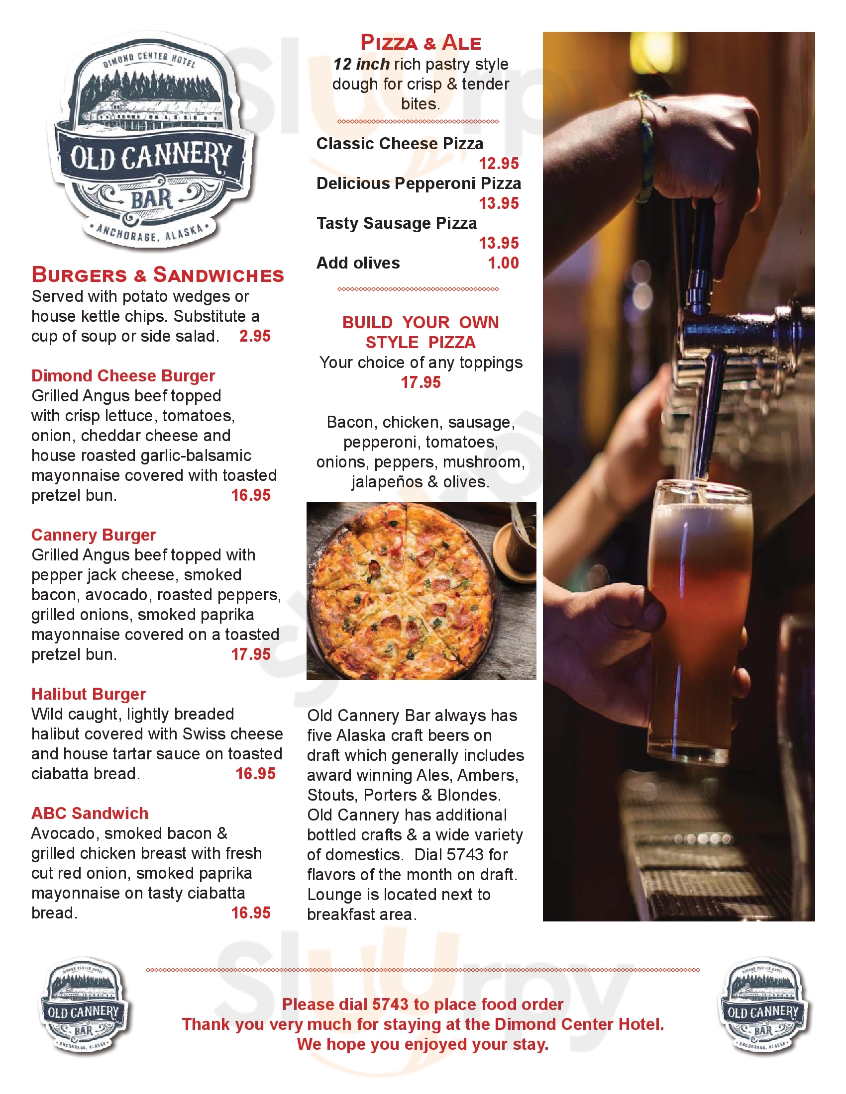 Main Menu - Old Cannery Bar And Grille