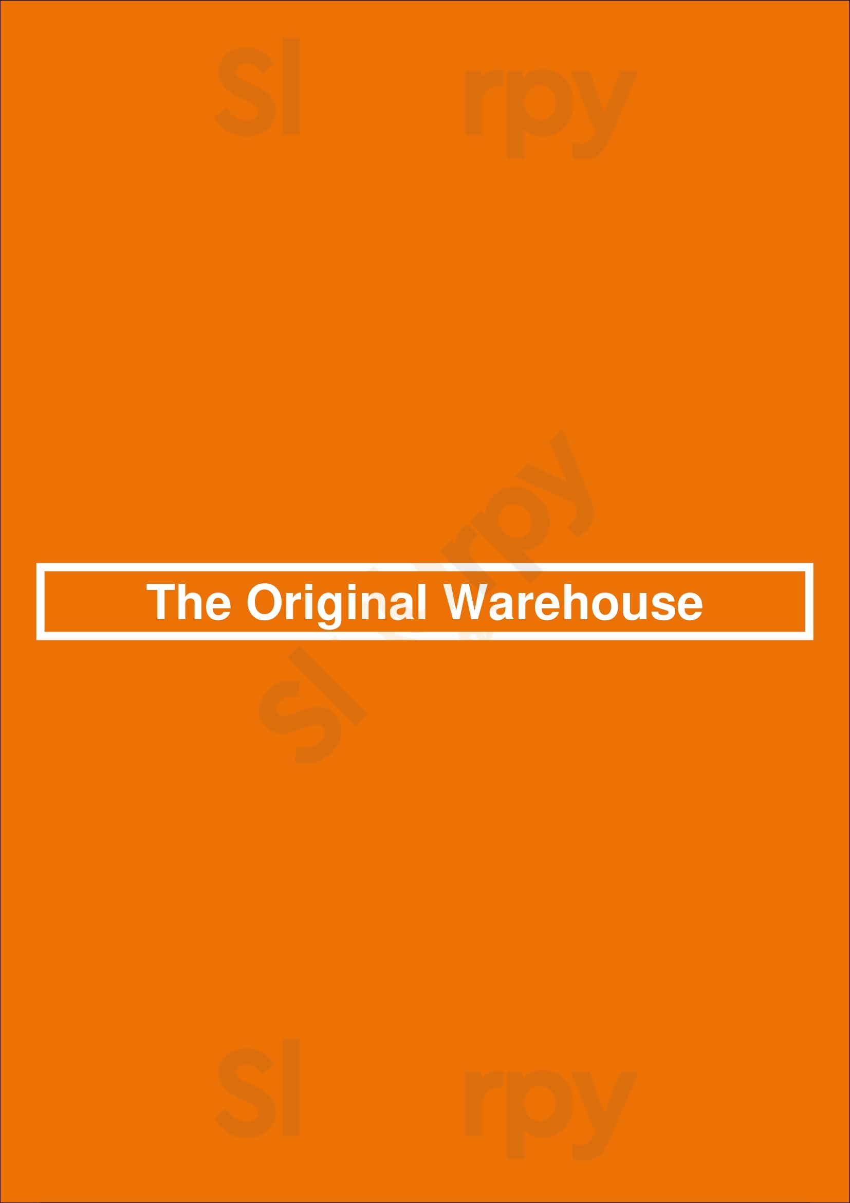 The Original Warehouse Buffalo Menu - 1