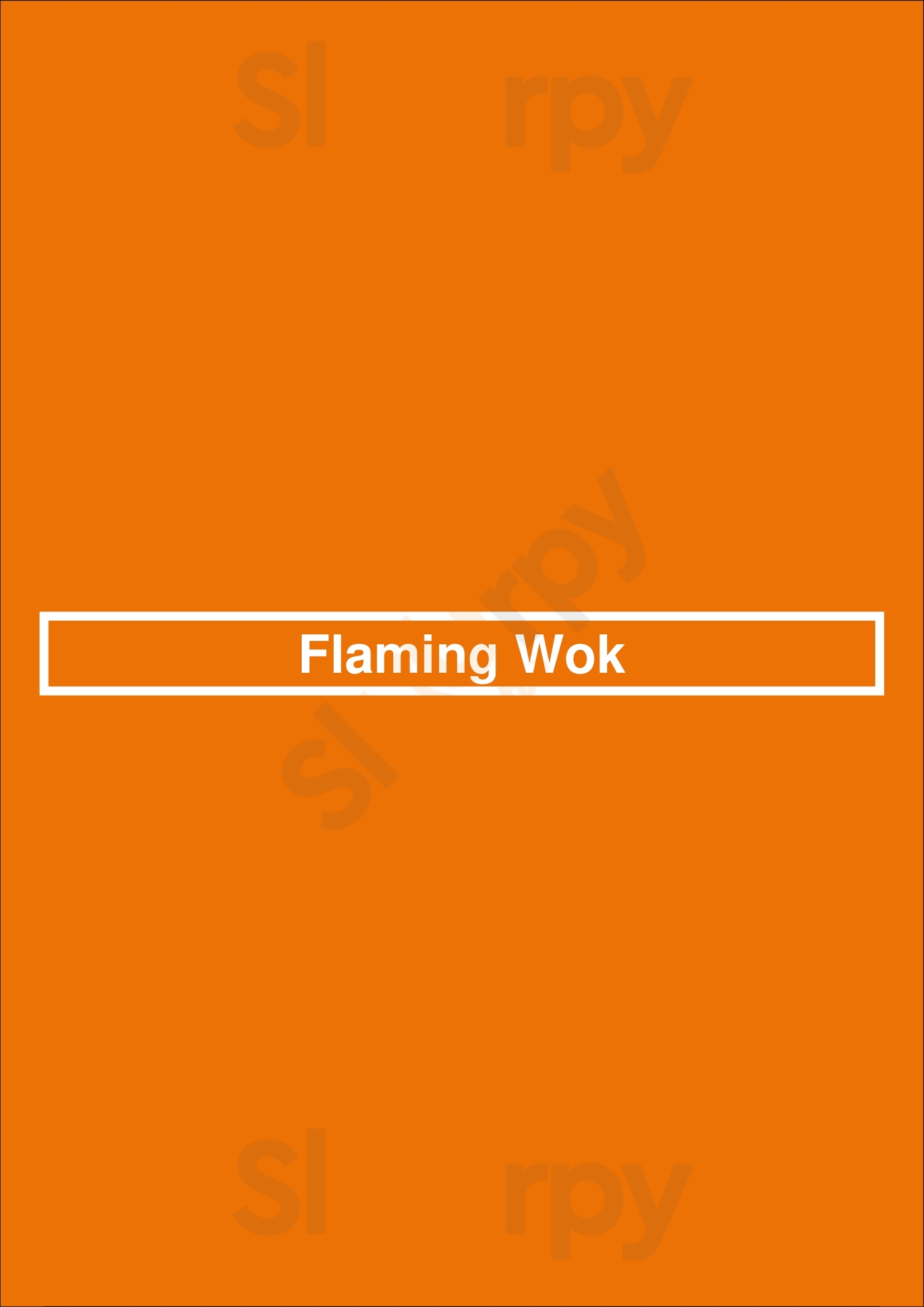 Main Menu - Flaming Wok