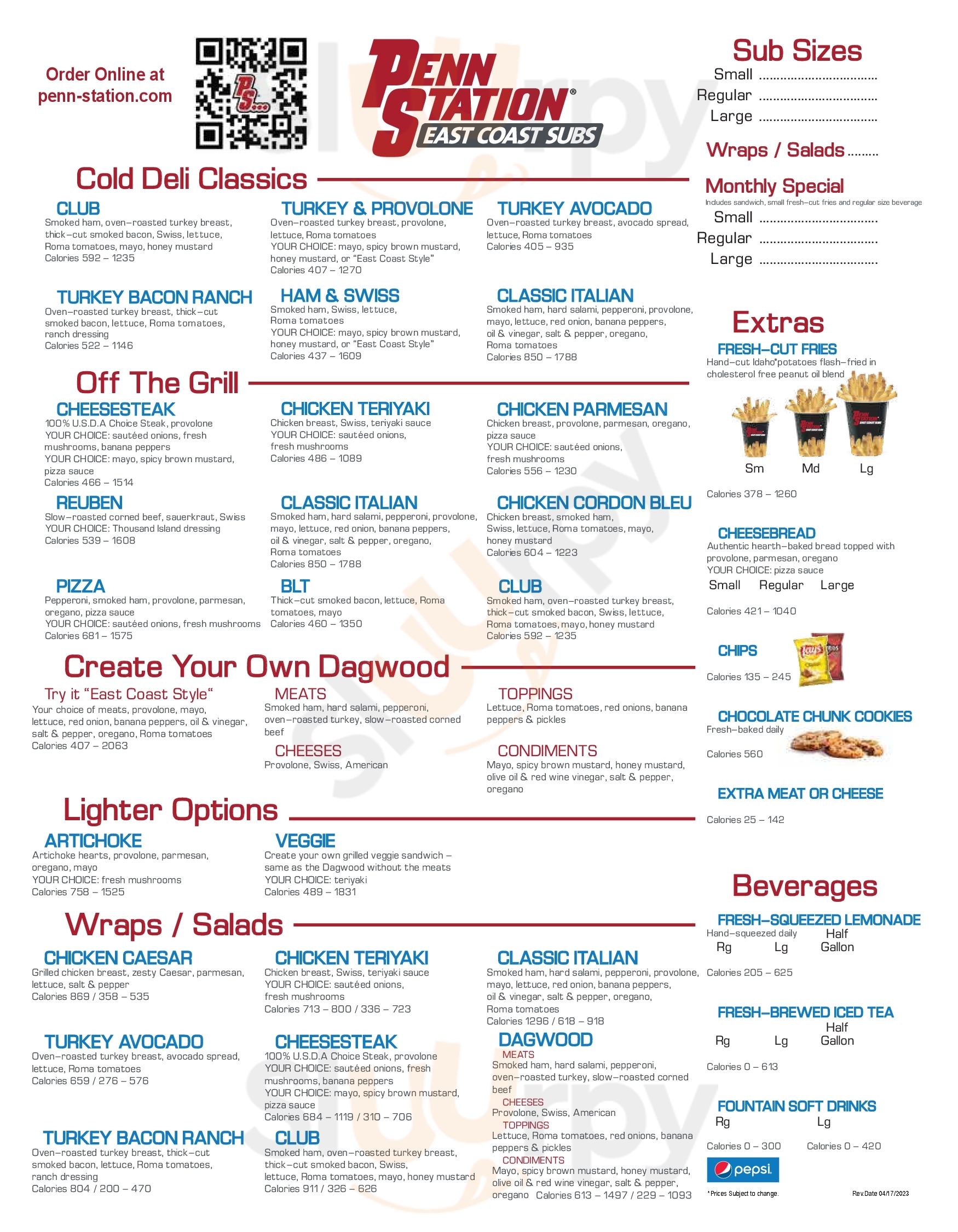 Main Menu - Penn Station East Coast Subs