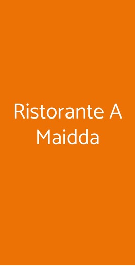 Ristorante A Maidda, Roma