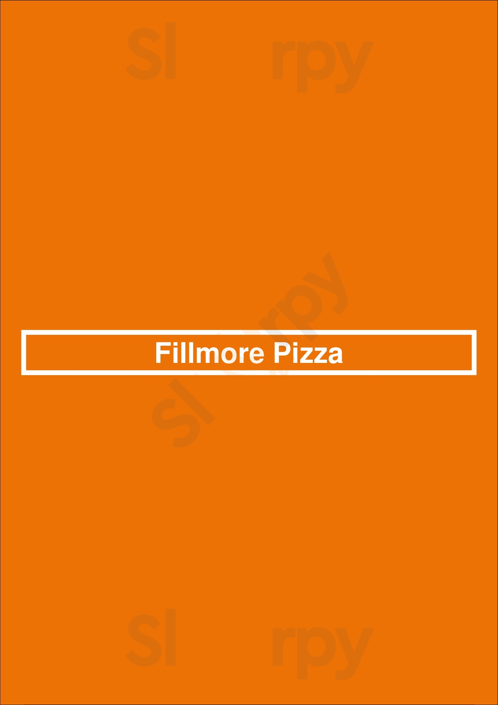 Main Menu - Fillmore Pizza