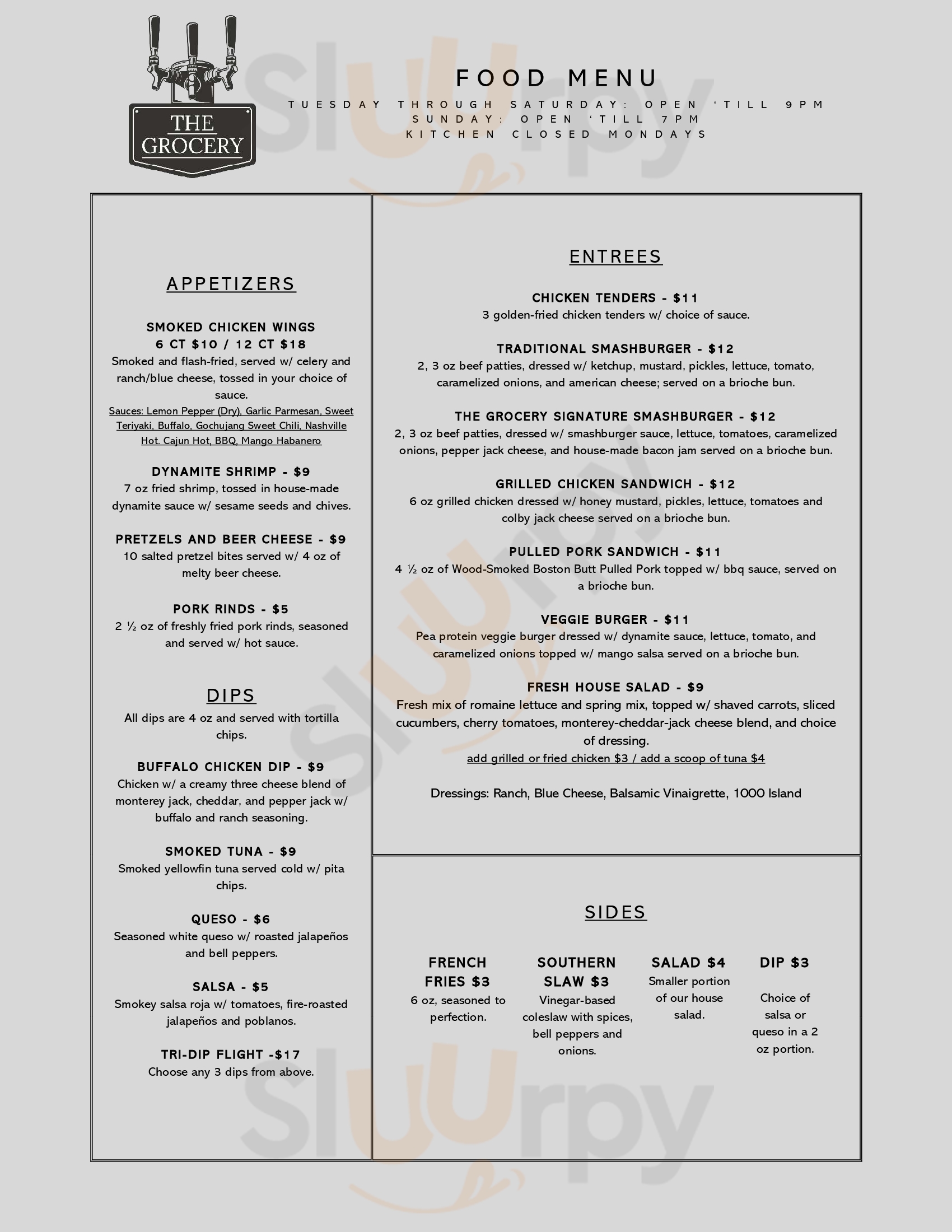 Main Menu - The Grocery Brewpub