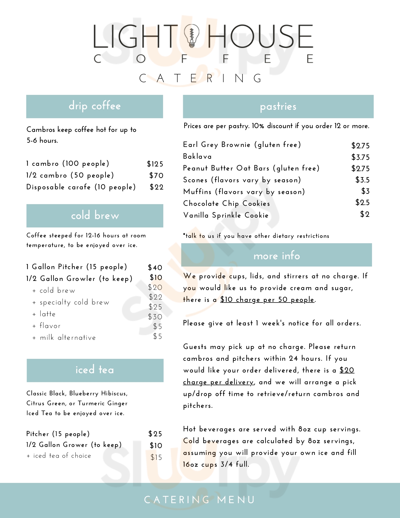 Light House Coffee Baton Rouge Menu - 1