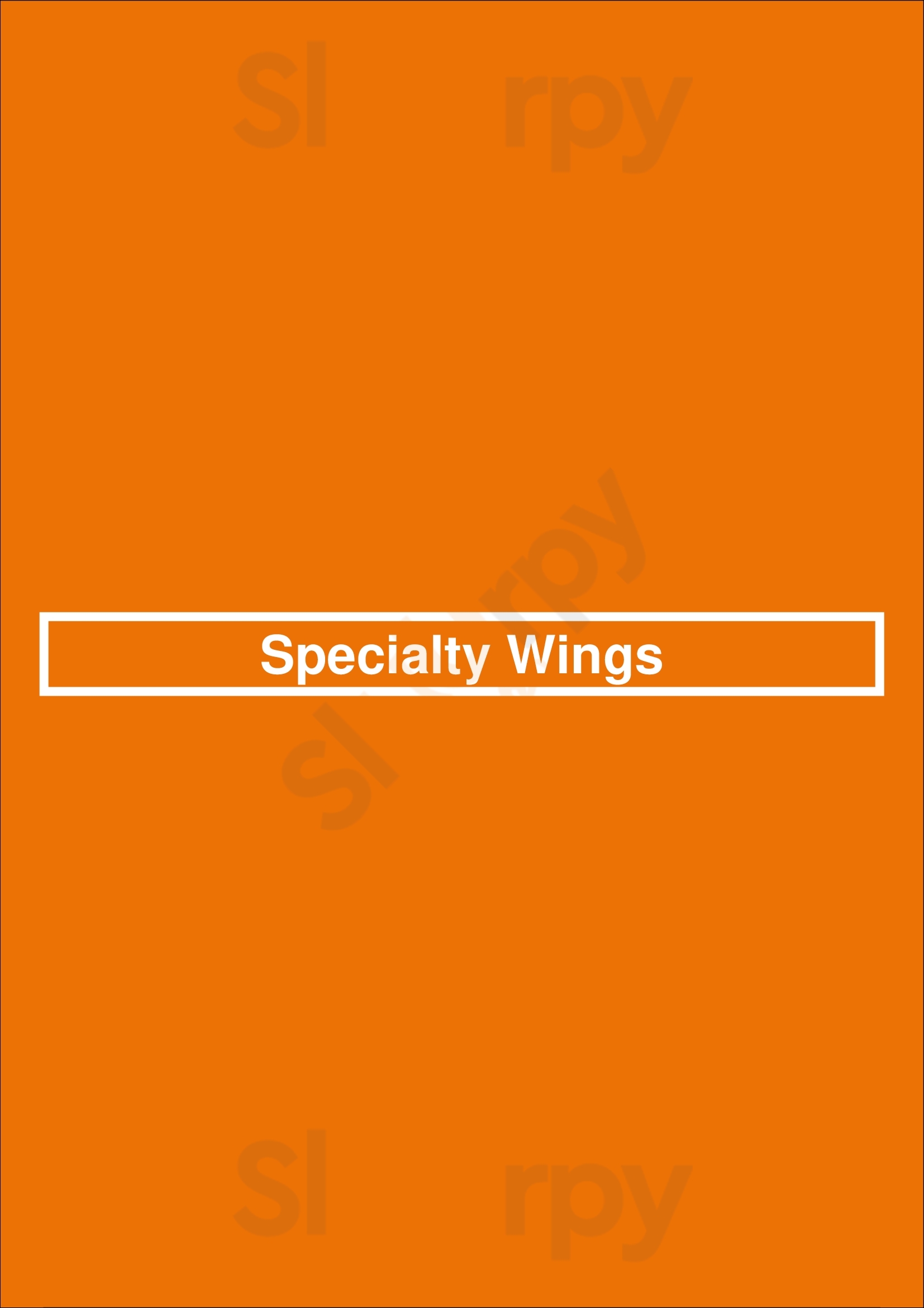 Main Menu - Specialty Wings