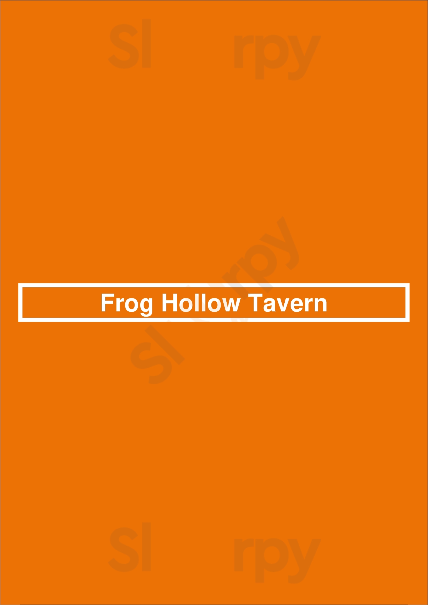 Frog Hollow Tavern Augusta Menu - 1