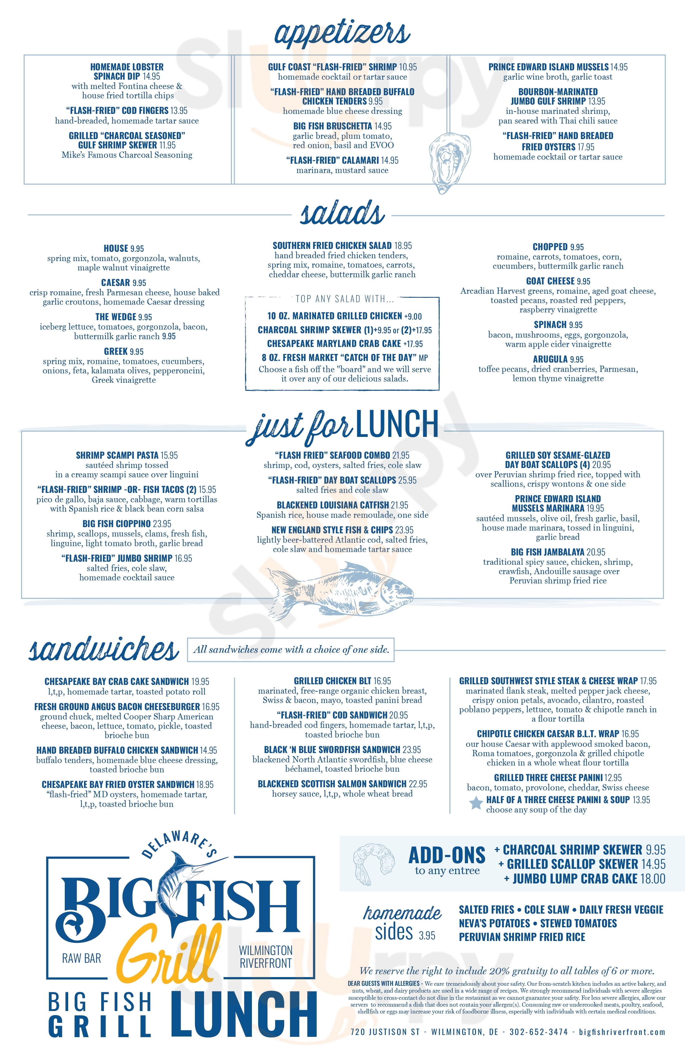 Main Menu - Big Fish Grill On The Riverfront