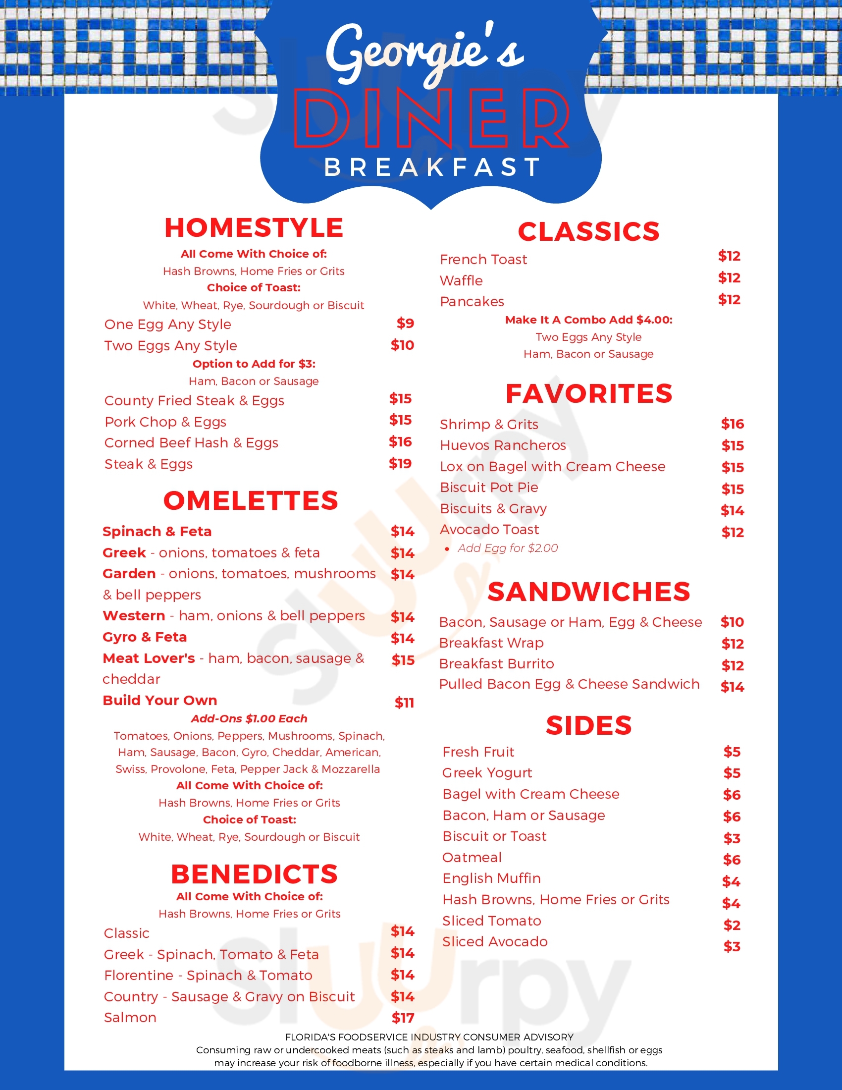 Alcazar Cafe St. Augustine Menu - 1