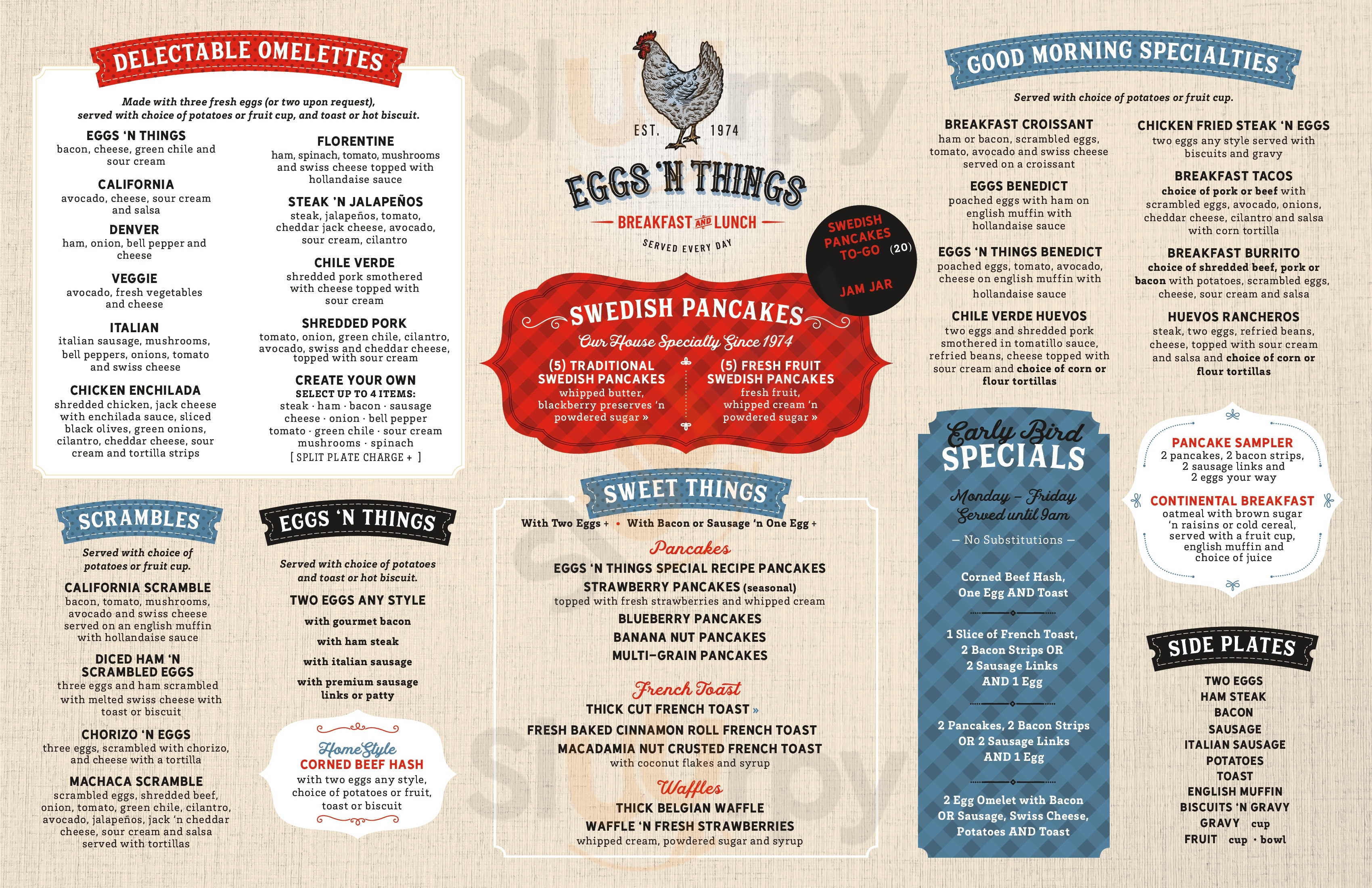 Main Menu - Eggs 'n' Things