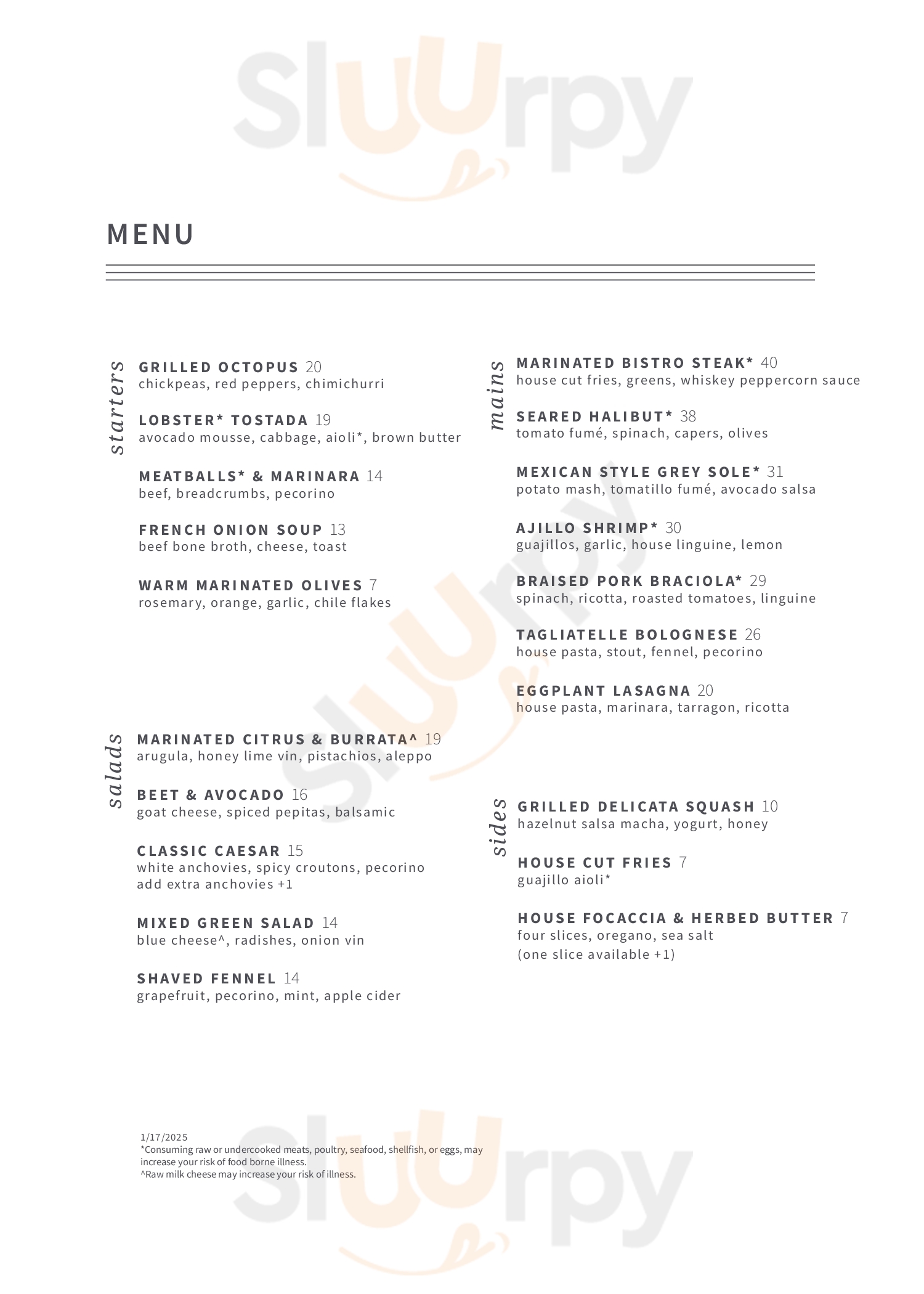 Main Menu - Isa Bistro