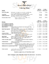 Ricco's Italian Bistro menu