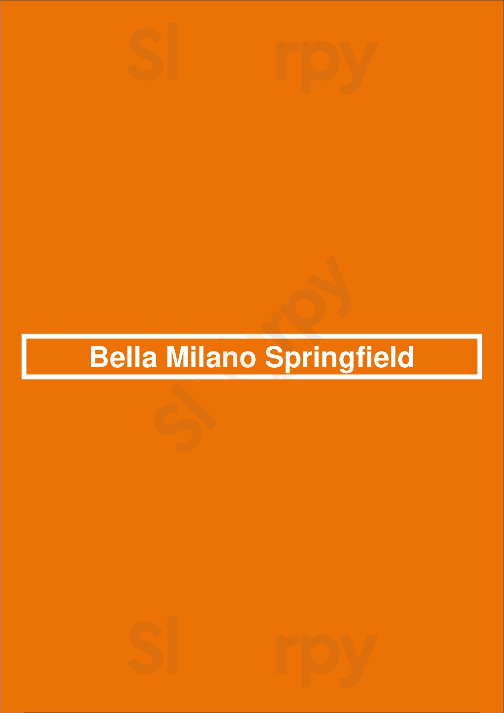 Bella Milano Springfield Springfield Menu - 1