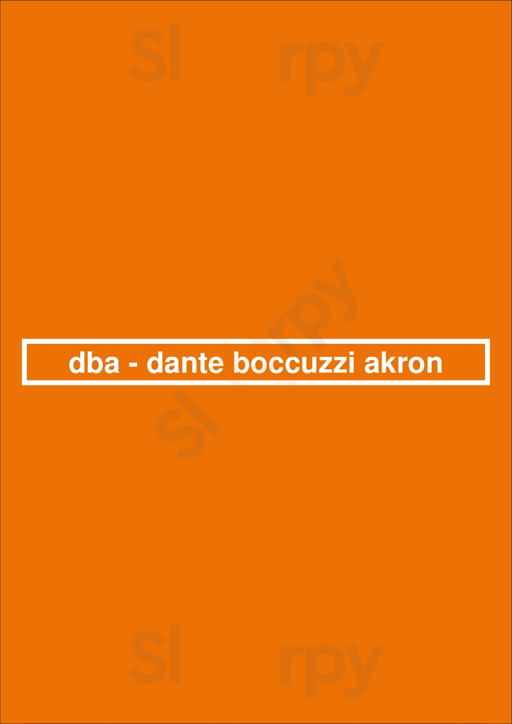 Dba - Dante Boccuzzi Akron Akron Menu - 1