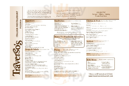 Traversos Restaurant menu