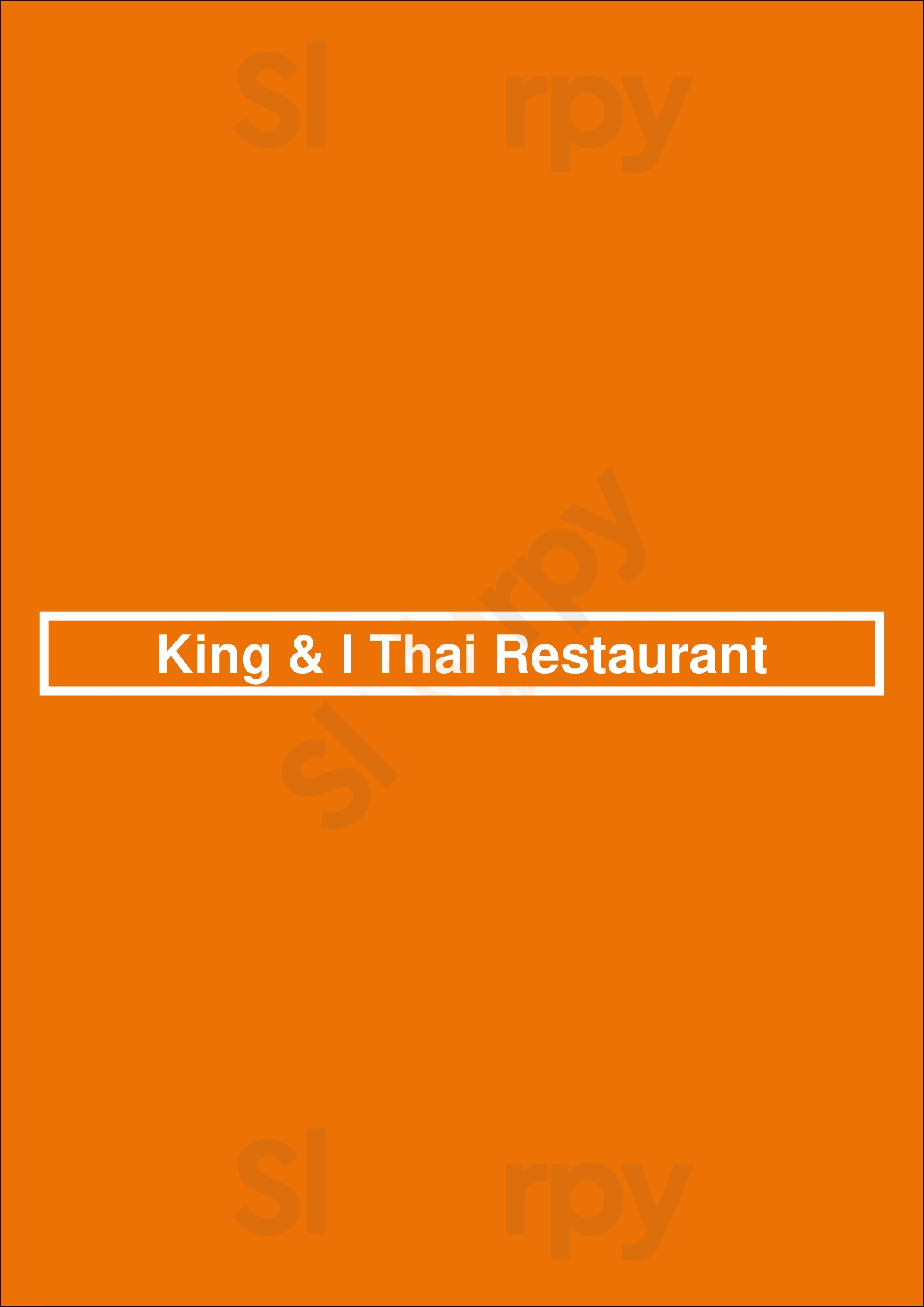 King & I Thai Restaurant Hartford Menu - 1