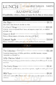 Scenic Route Bakery menu