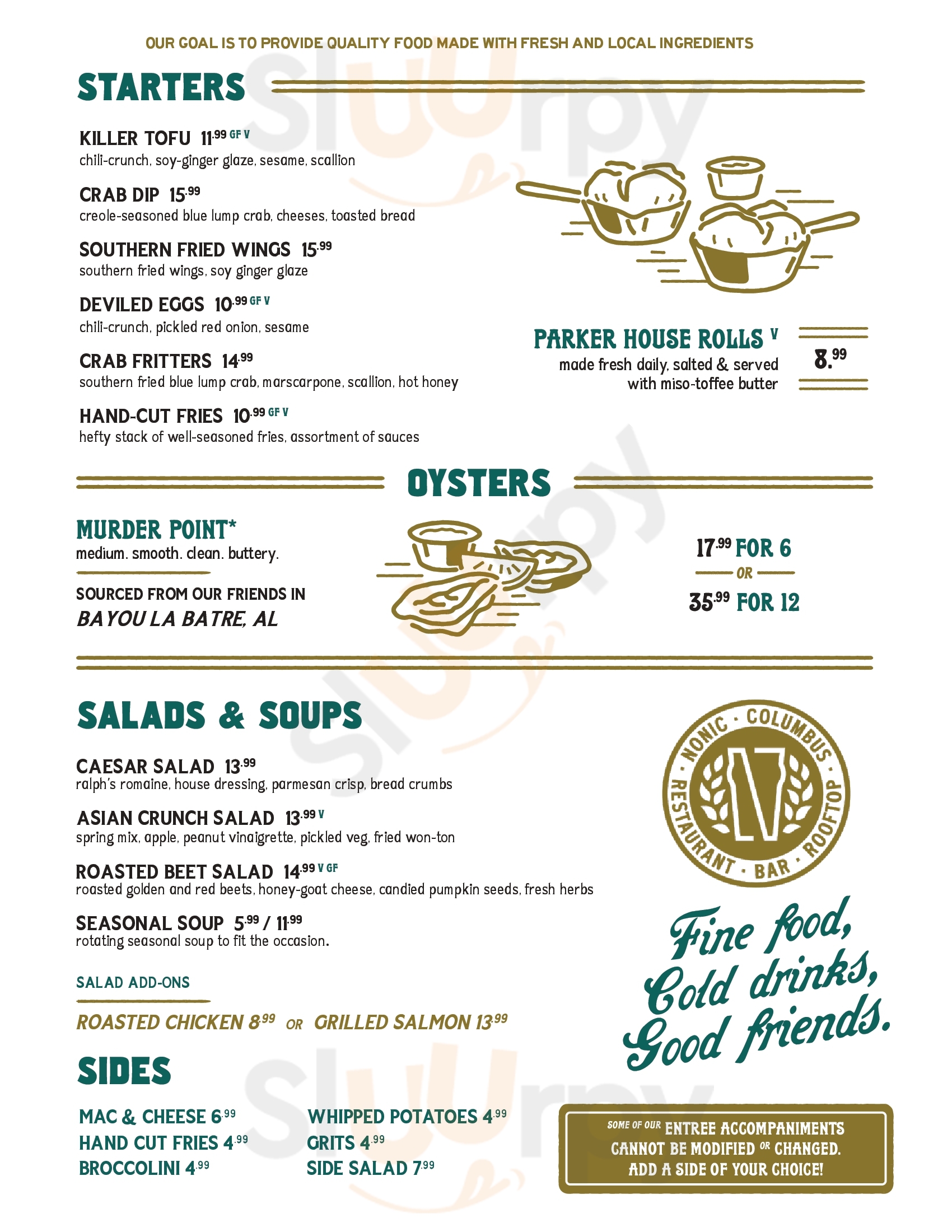 Main Menu - Nonic Bar & Kitchen