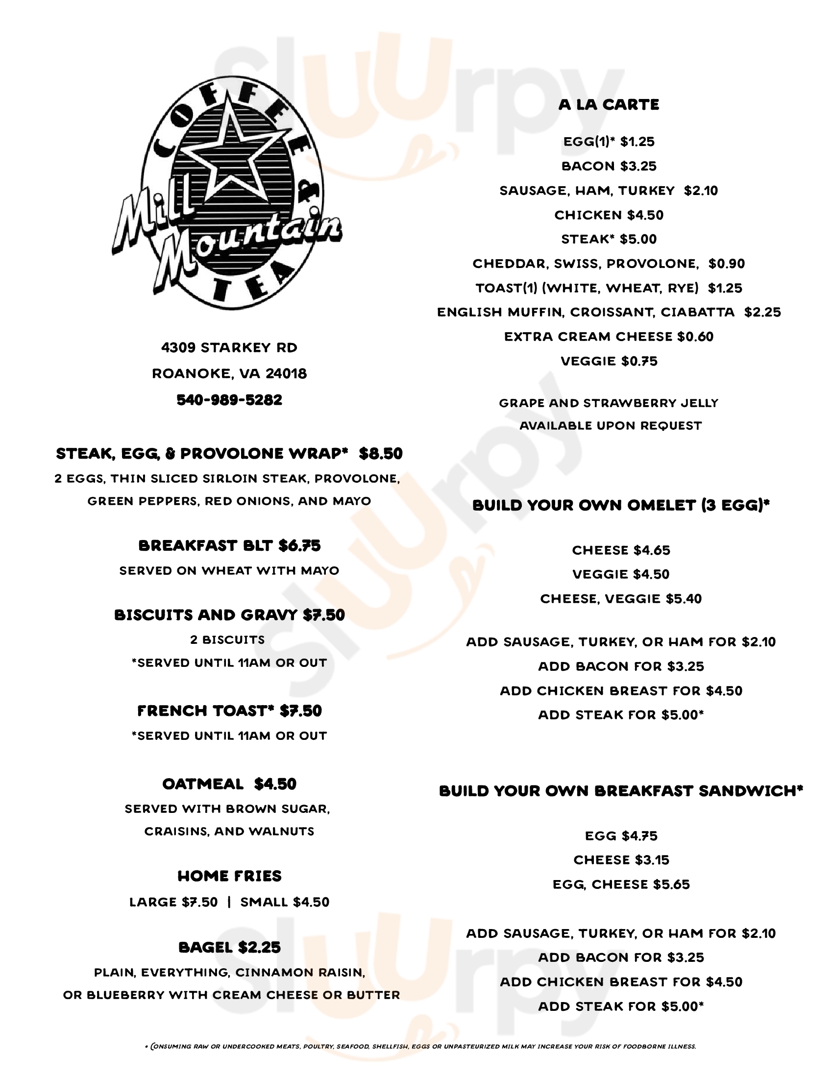 Main Menu - Mill Mountain Coffee & Tea
