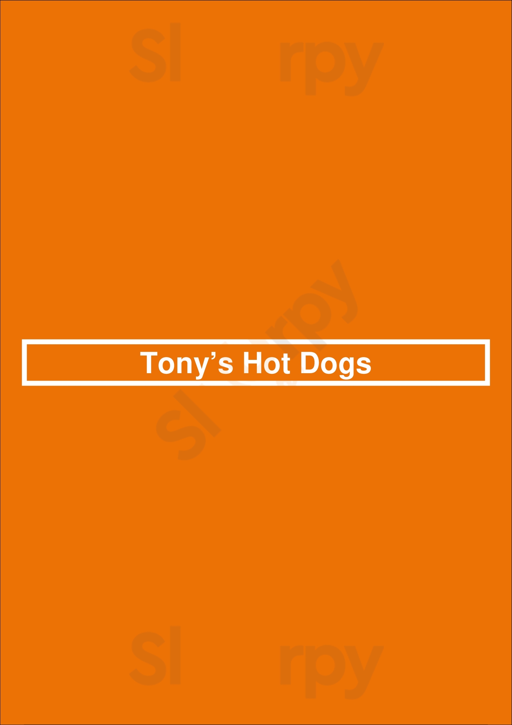 Tony’s Hot Dogs Newark Menu - 1