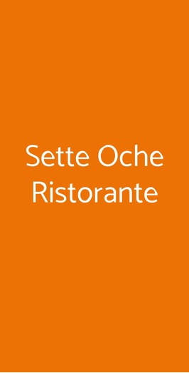 Sette Oche Ristorante, Roma