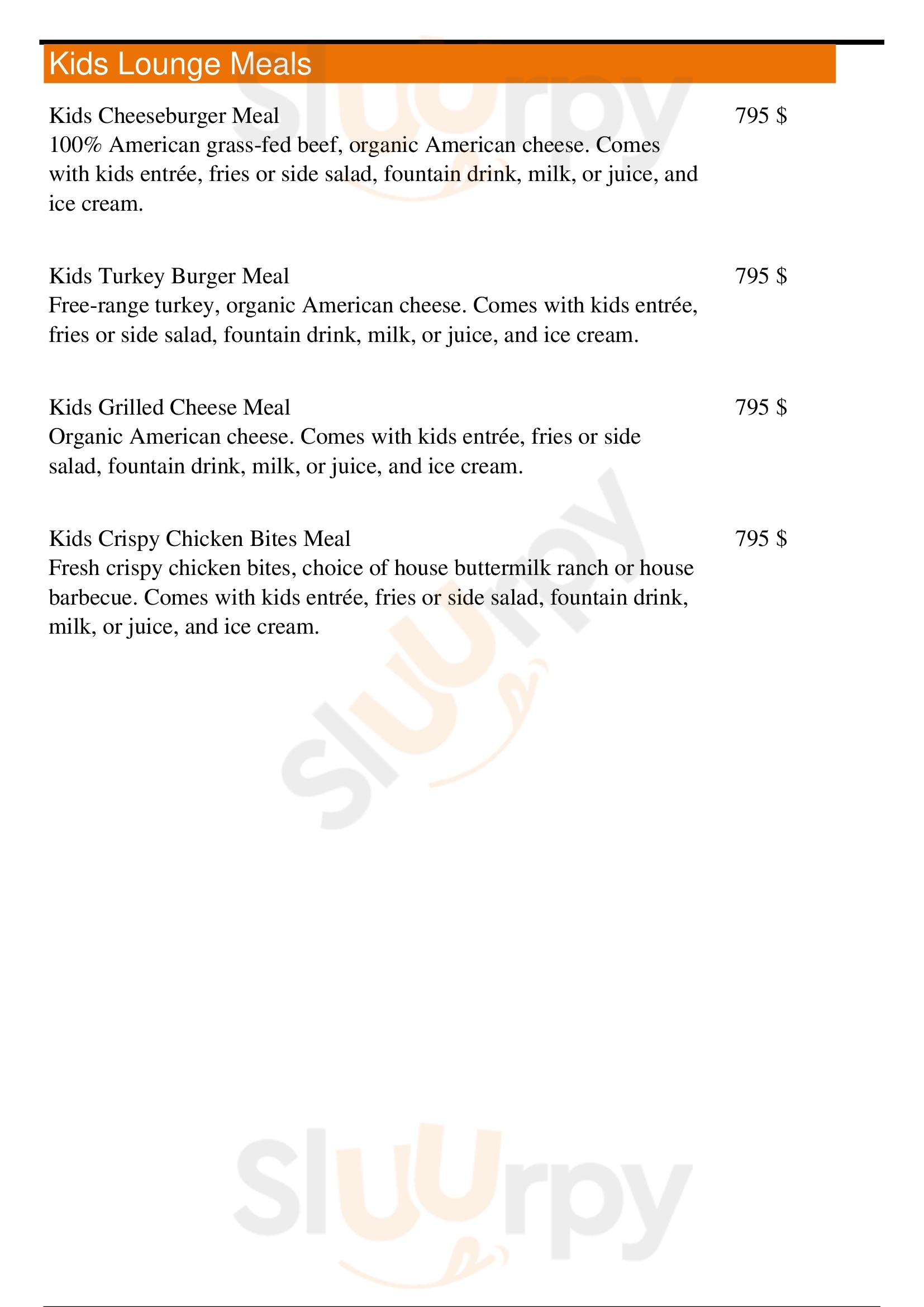 Burger Lounge menù, Temecula Main Menu Sluurpy