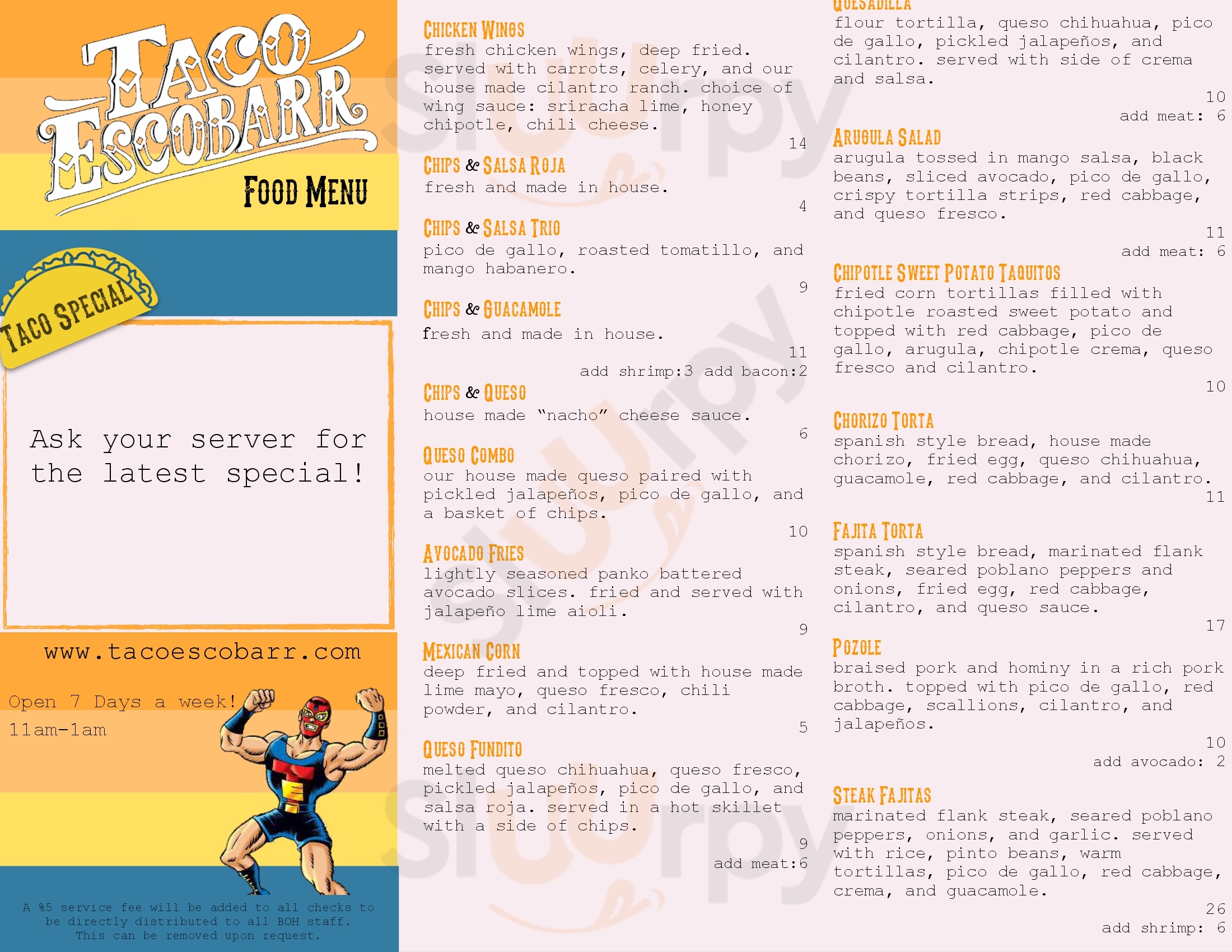 Main Menu - Taco Escobarr