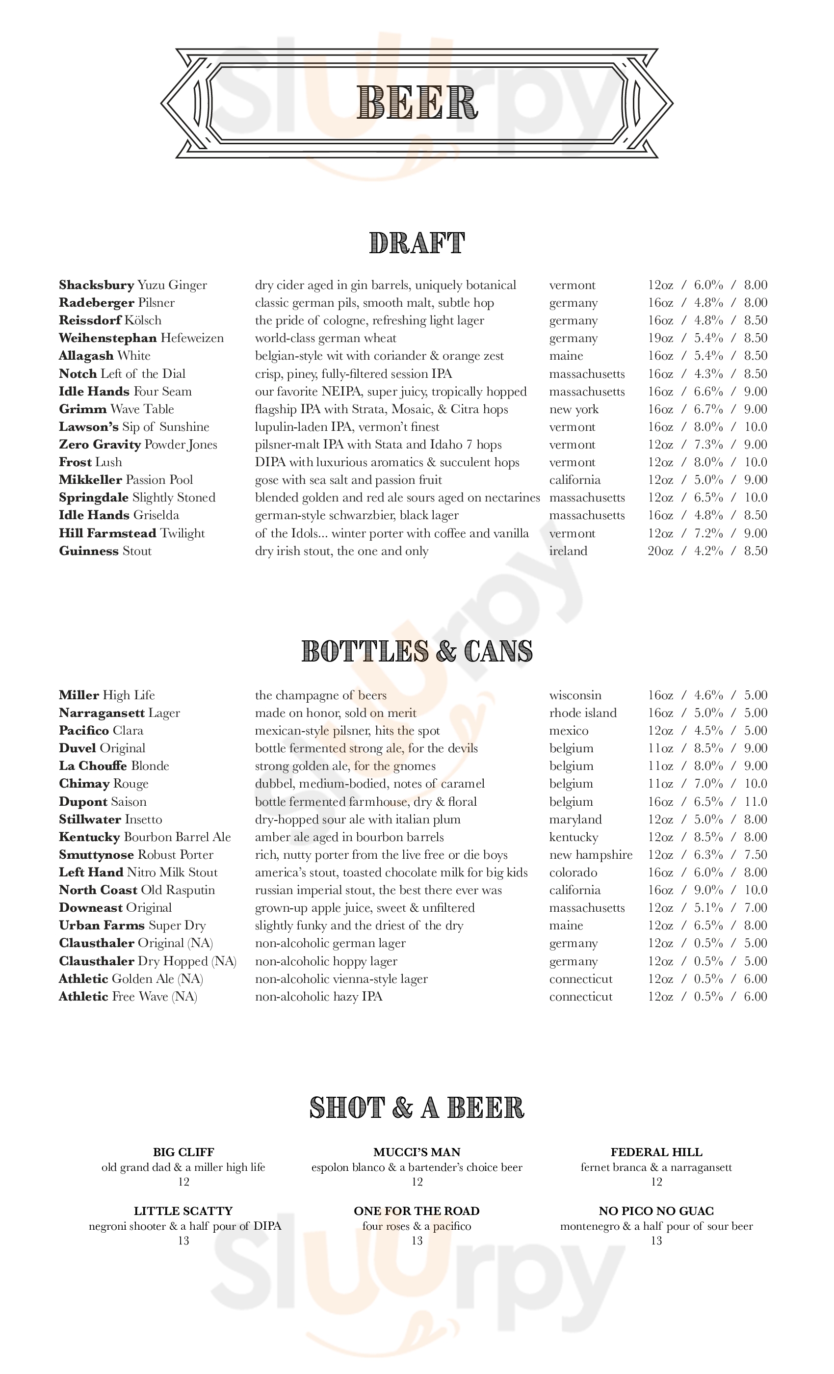 Main Menu - Atwood's Tavern