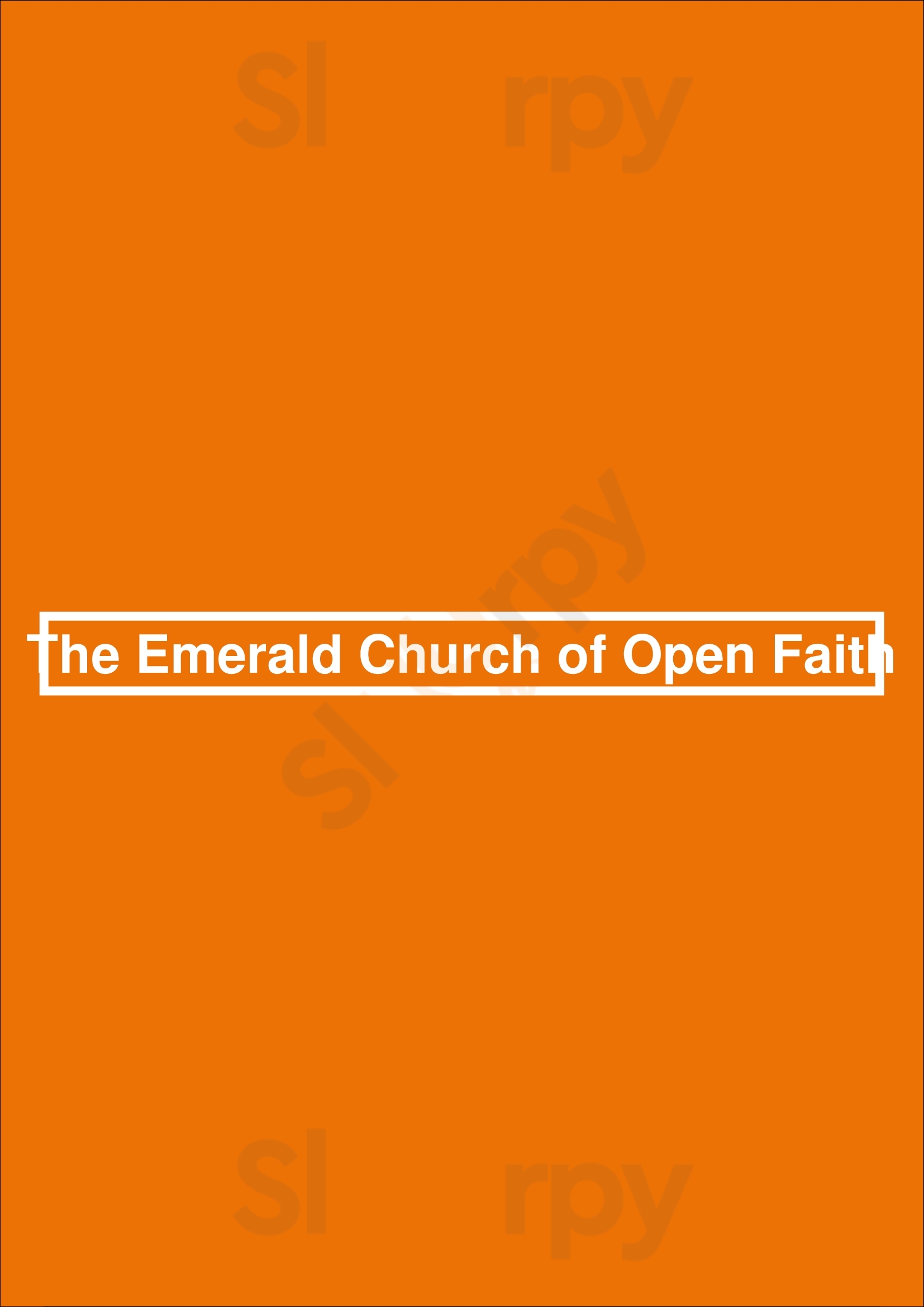 The Emerald Church Of Open Faith Torrance Menu - 1