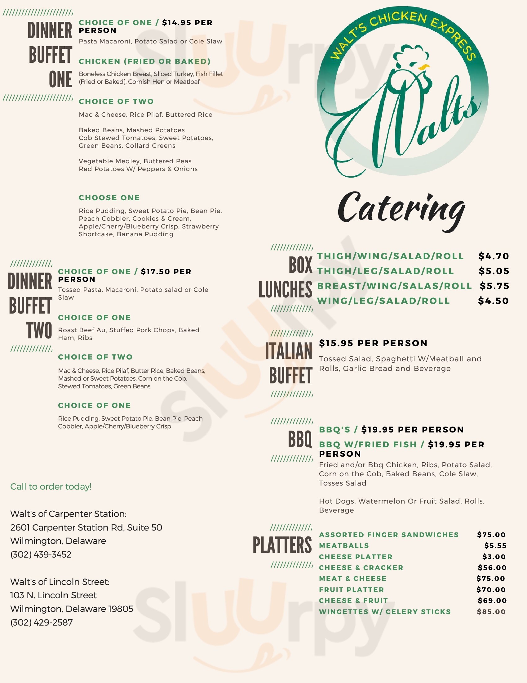 Main Menu - Walt's Flavor Crisp Chicken Express