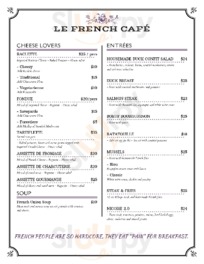 Le French Cafe menu