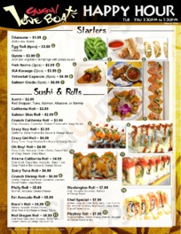 Love Boat Sushi menu