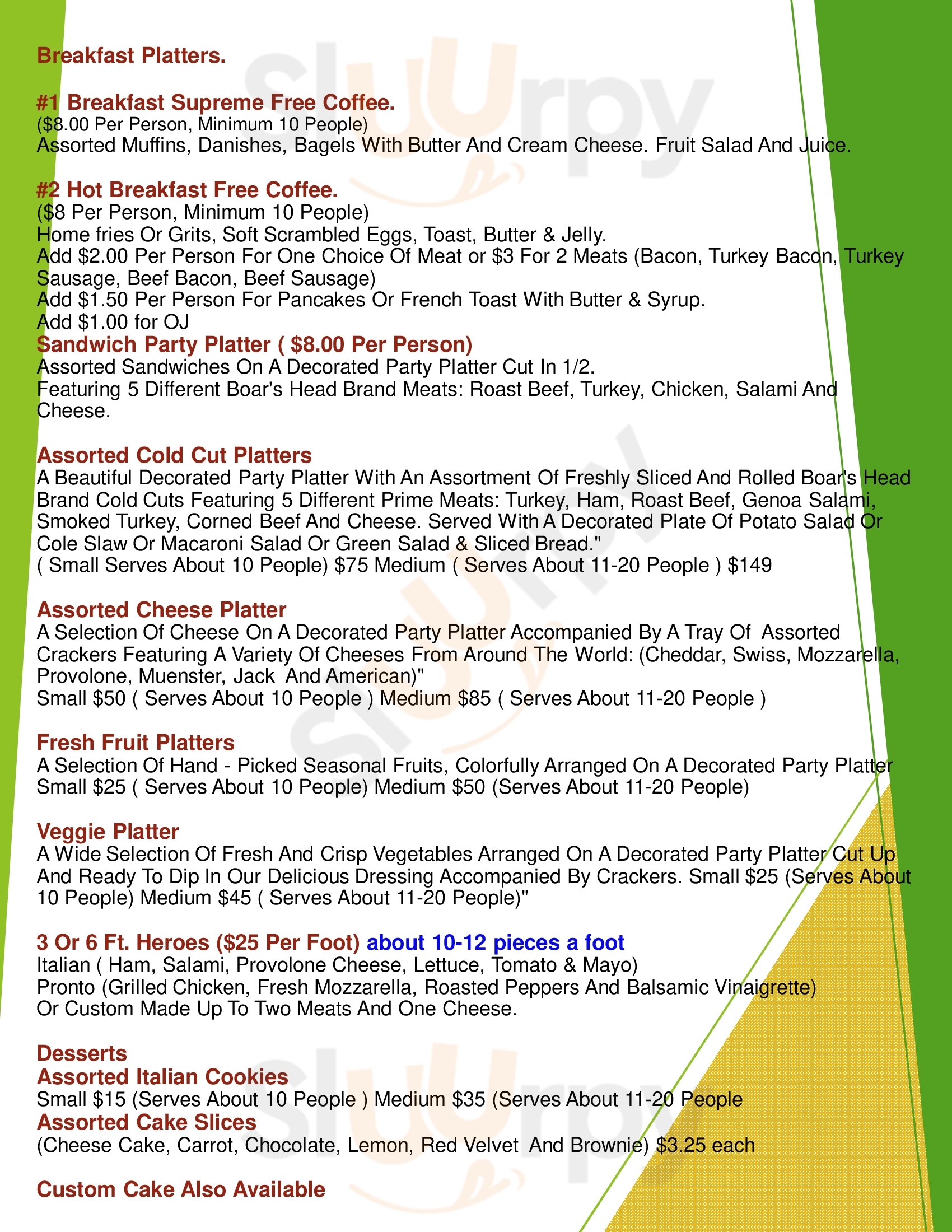 Pronto Cafe Newark Menu - 1