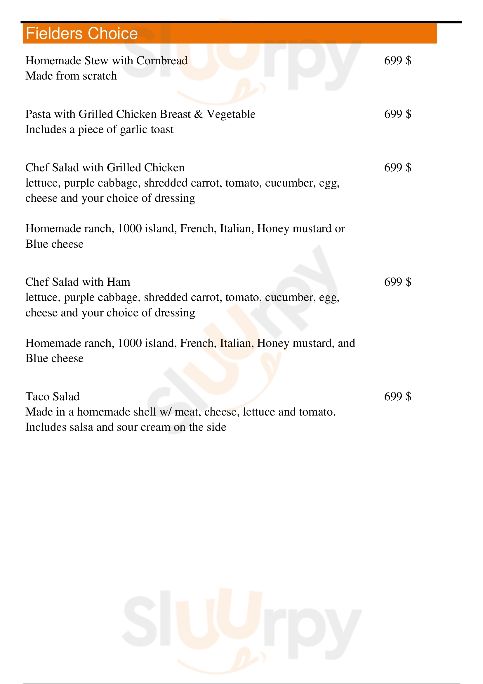 Home Plate Diner menù, Amarillo Main Menu Sluurpy