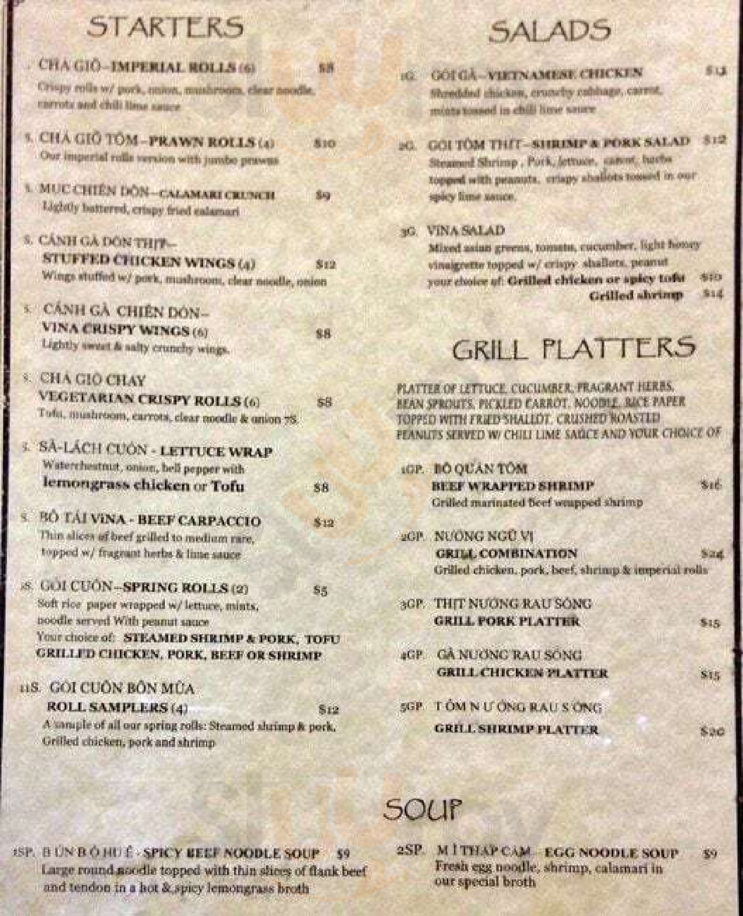 Vina Pho & Grill Boulder Menu - 1